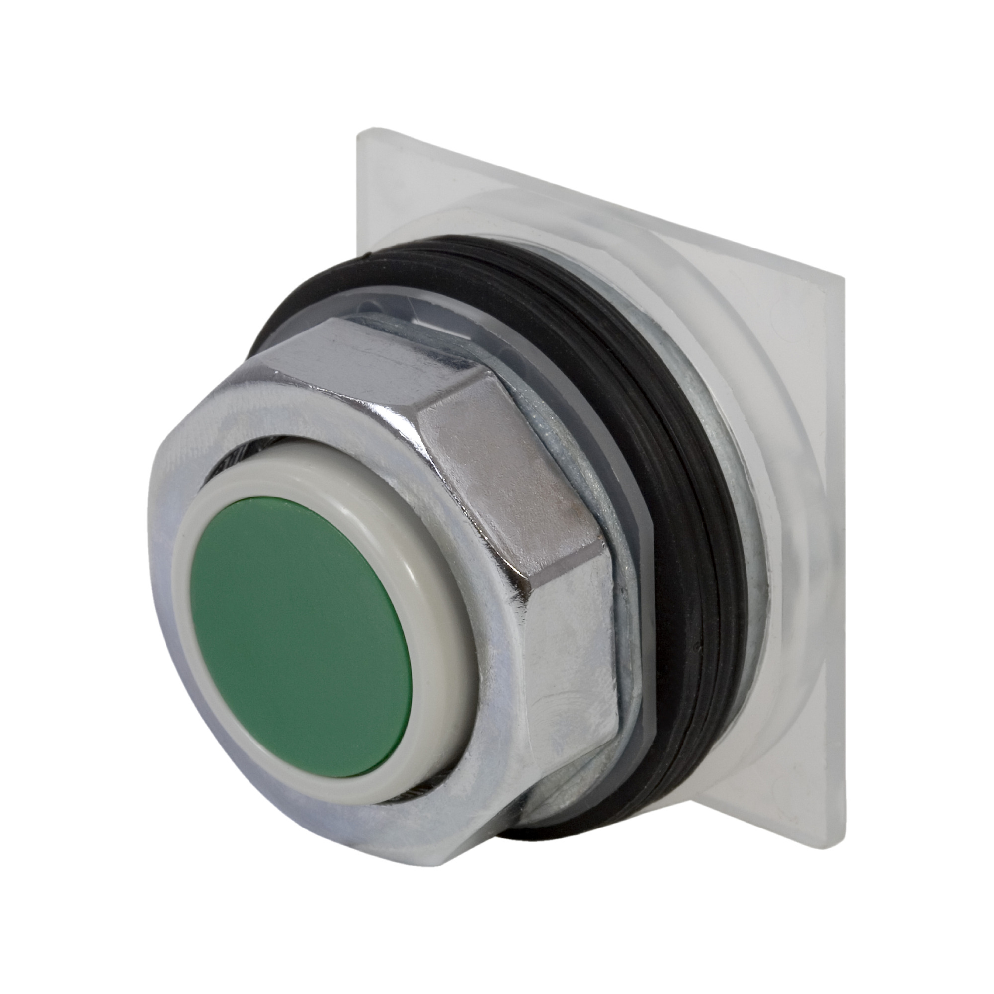 9001KR3G Harmony Type K Dusttight/Oiltight/Watertight Heavy Duty Round Unmarked Non-Illuminated Pushbutton Operator, 30 mm, 2 Positions, Green