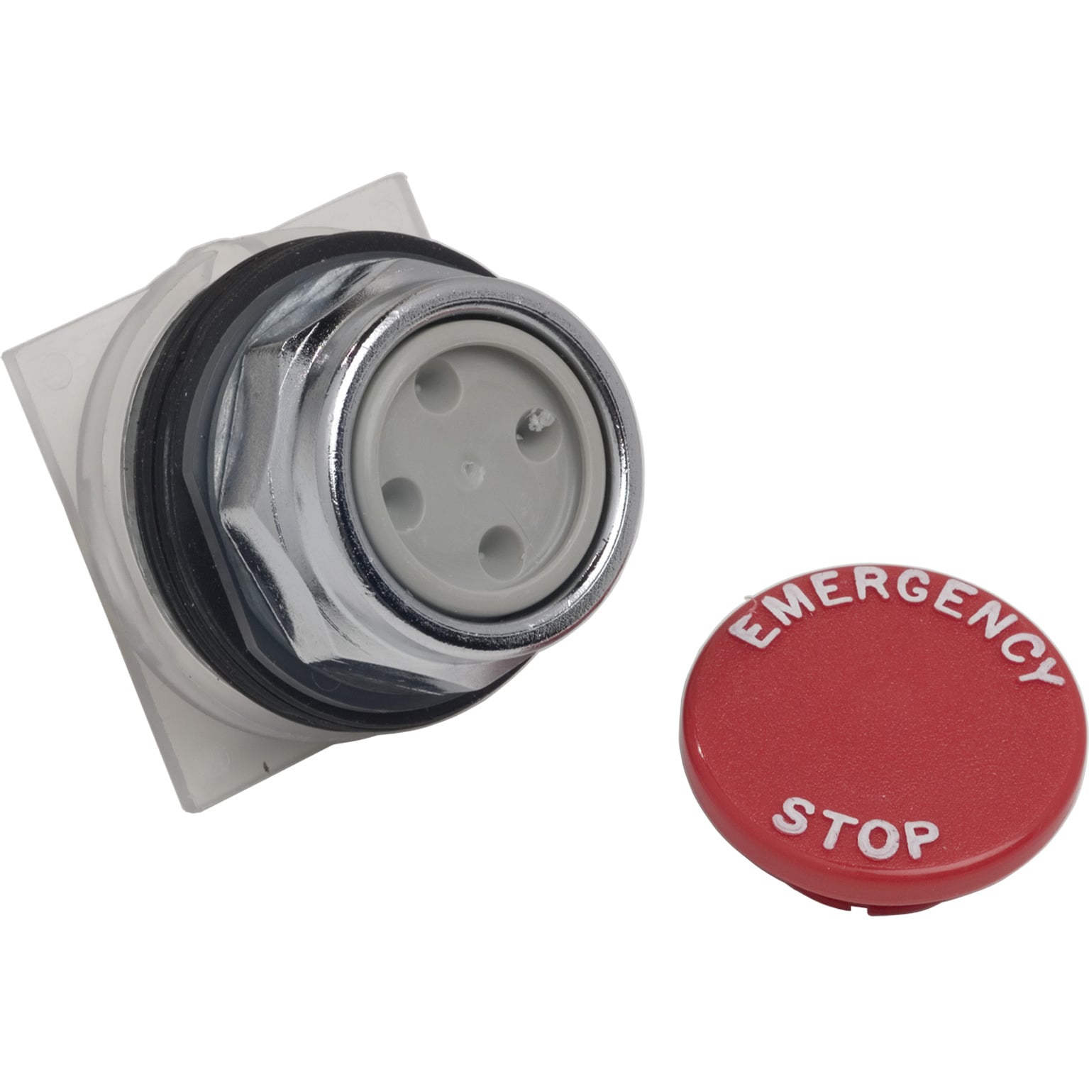 9001KR4R05 Harmony Type K Dusttight/Oiltight/Watertight Heavy Duty Round Unmarked Non-Illuminated Pushbutton Operator With Metal Full Guard, 30 mm, 2 Positions, Red