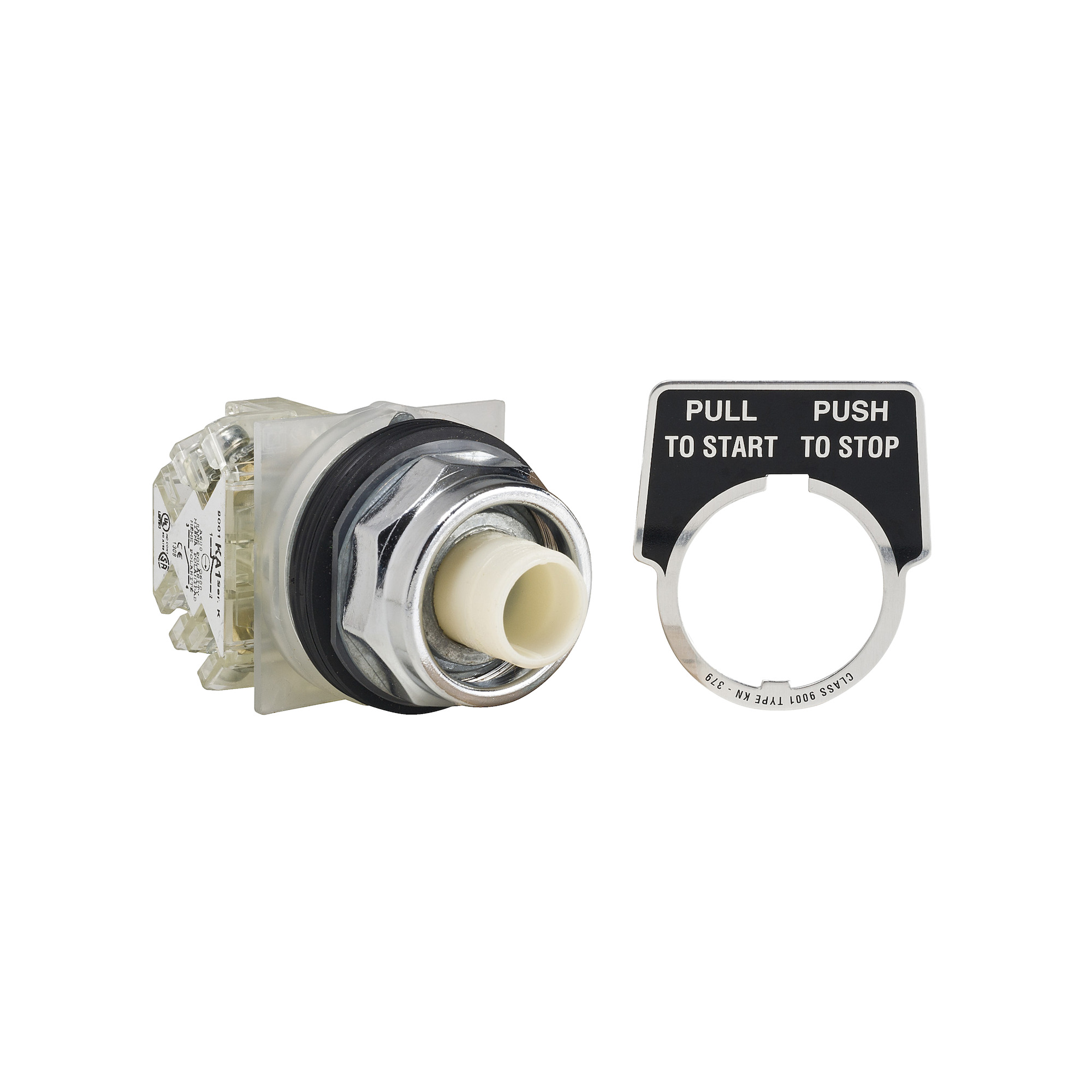 9001KR9H13 Harmony Type K Heavy Duty Dusttight/Oiltight/Watertight Mechanically Interlocked Non-Illuminated Pushbutton, 30 mm, 1NO-1NC Contact, Slow Break Contact