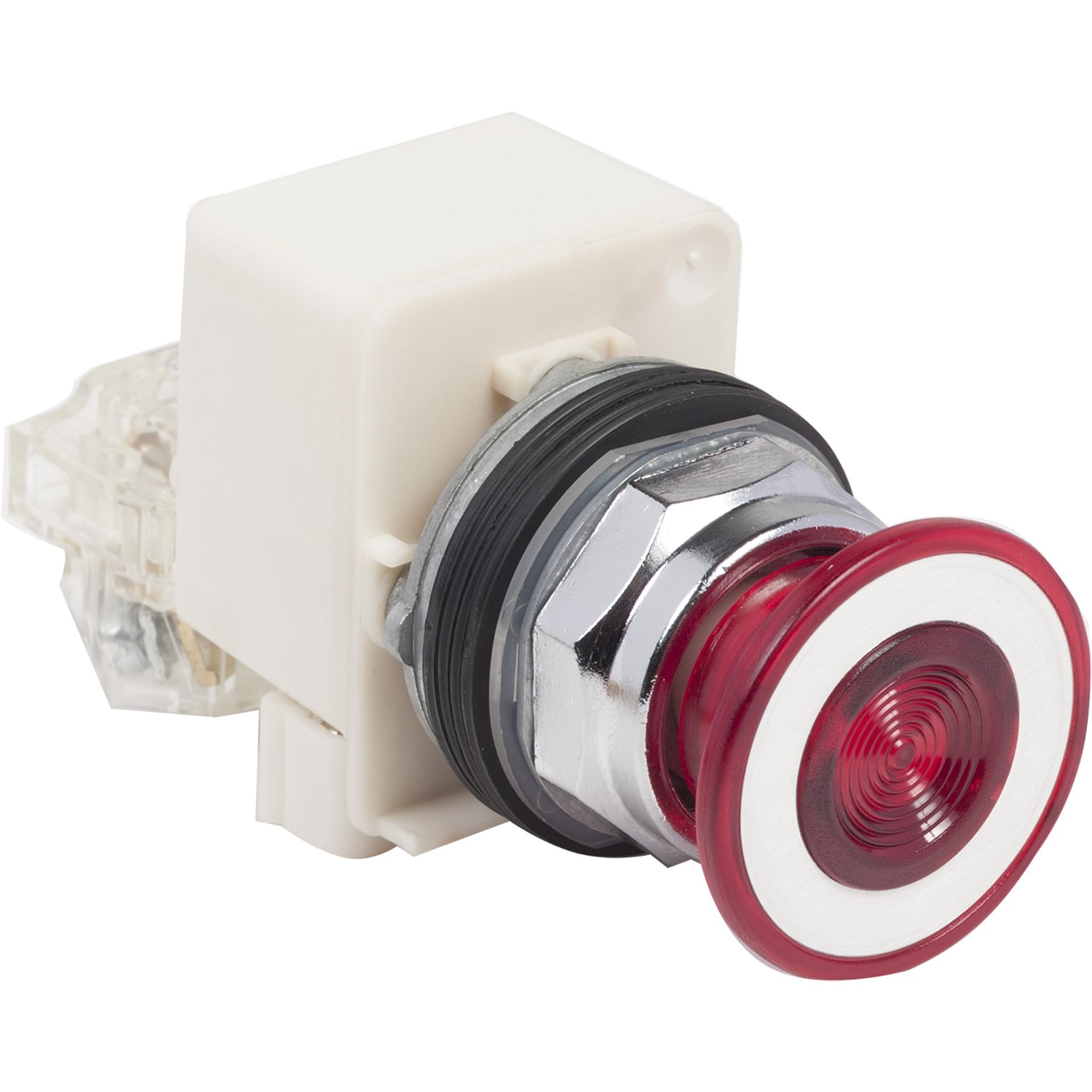 9001KR9P32RH13 Harmony Type K Heavy Duty Dusttight/Oiltight/Watertight Mechanically Interlocked Non-Illuminated Pushbutton With Red Knob, 30 mm, 1NO-1NC Contact, Slow Break Contact, Red