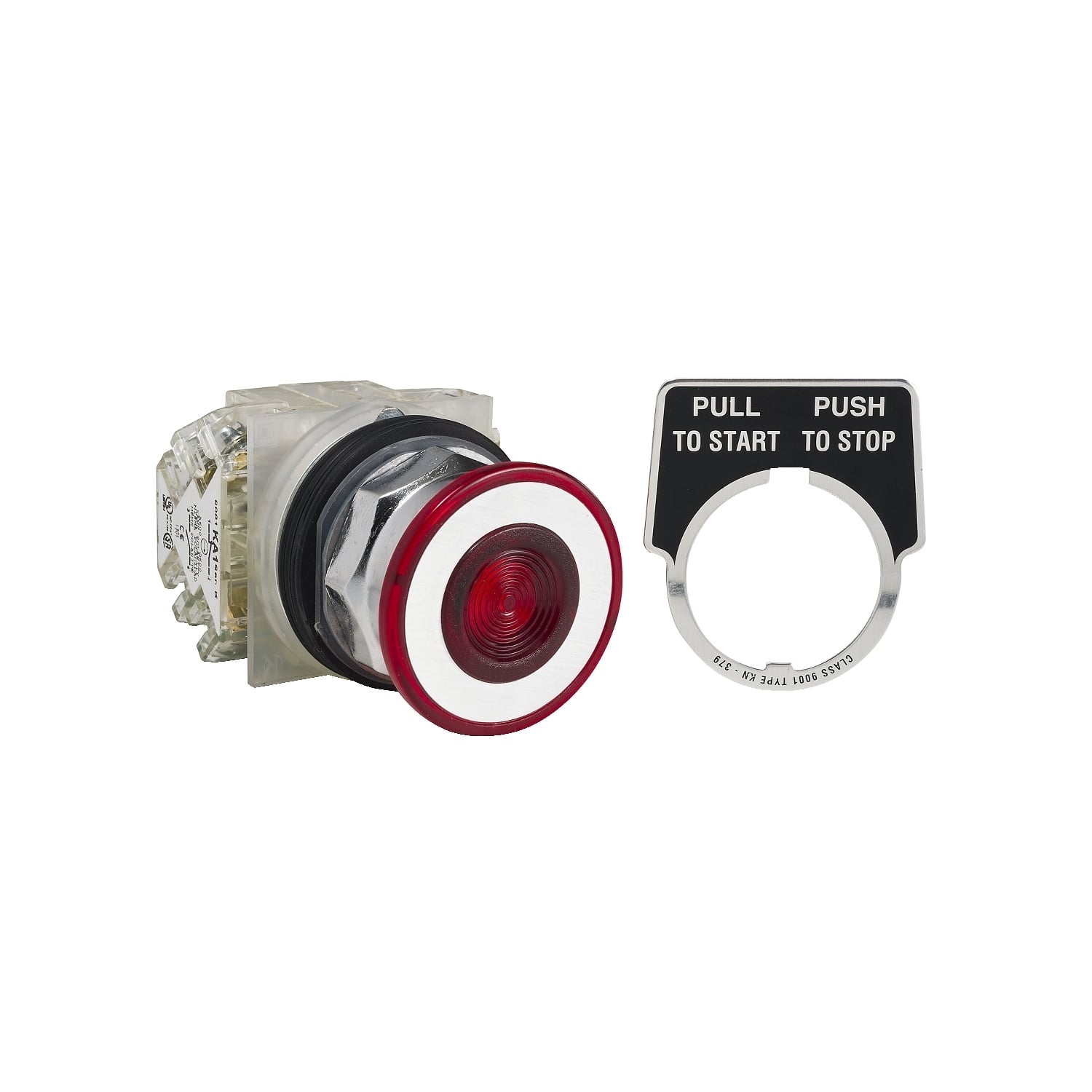 9001KR9RH2 Harmony Type K Heavy Duty Dusttight/Oiltight/Watertight Mechanically Interlocked Non-Illuminated Pushbutton, 30 mm, 2NO-2NC Contact, Slow Break Contact, Red