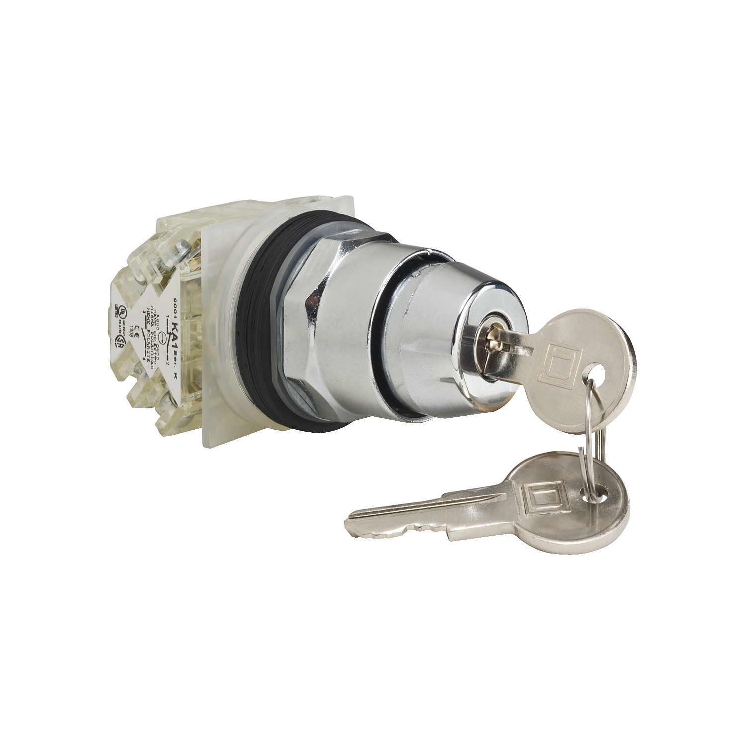 9001KS11K3H2 Harmony Type T-K Dusttight/Oiltight/Watertight Heavy Duty Non-Illuminated Selector Switch, 30 mm, 2NO-2NC Contact, Slow Break Contact, Keyed Operator, Black