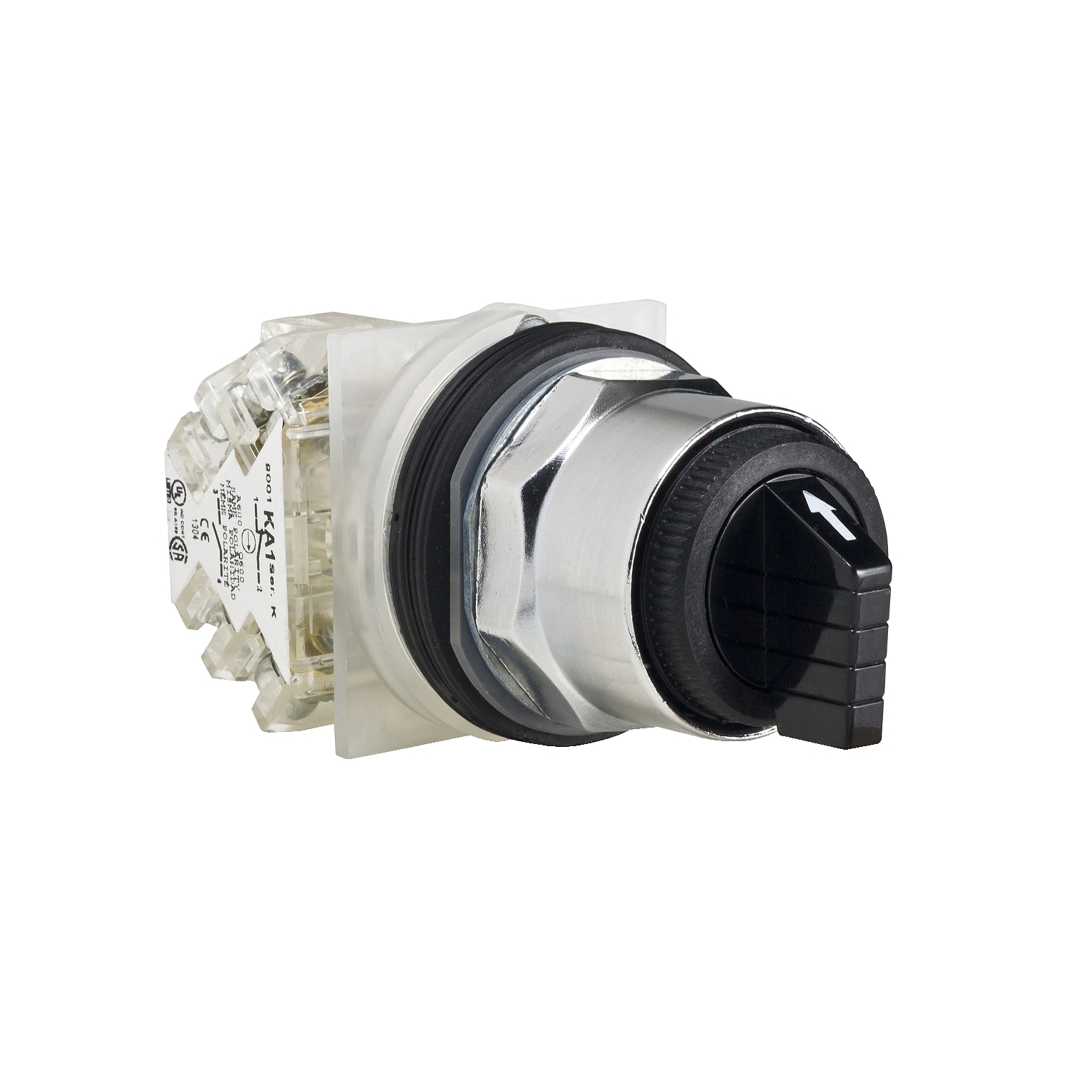 9001KS53BH13 Harmony Type T-K Heavy Duty Non-Illuminated Selector Switch, 30 mm, 1NO-1NC Contact, Knob Operator, Black