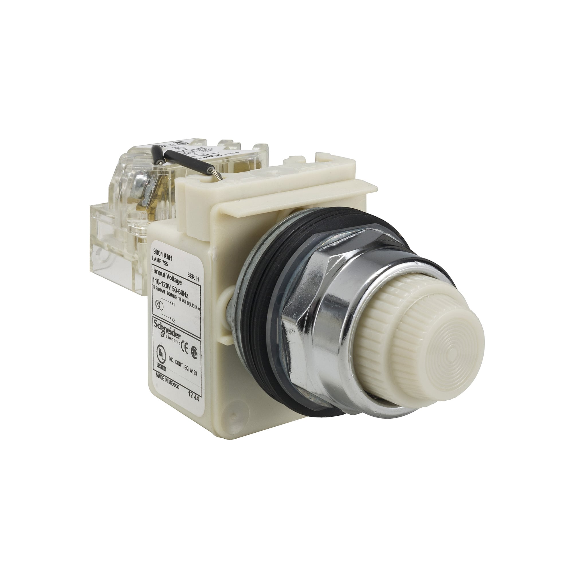 9001KT1W31 Harmony Type K Transformer Pilot Light, 110 to 120 V AC, 2.4 VA, Fresnel Lens, Panel Mount