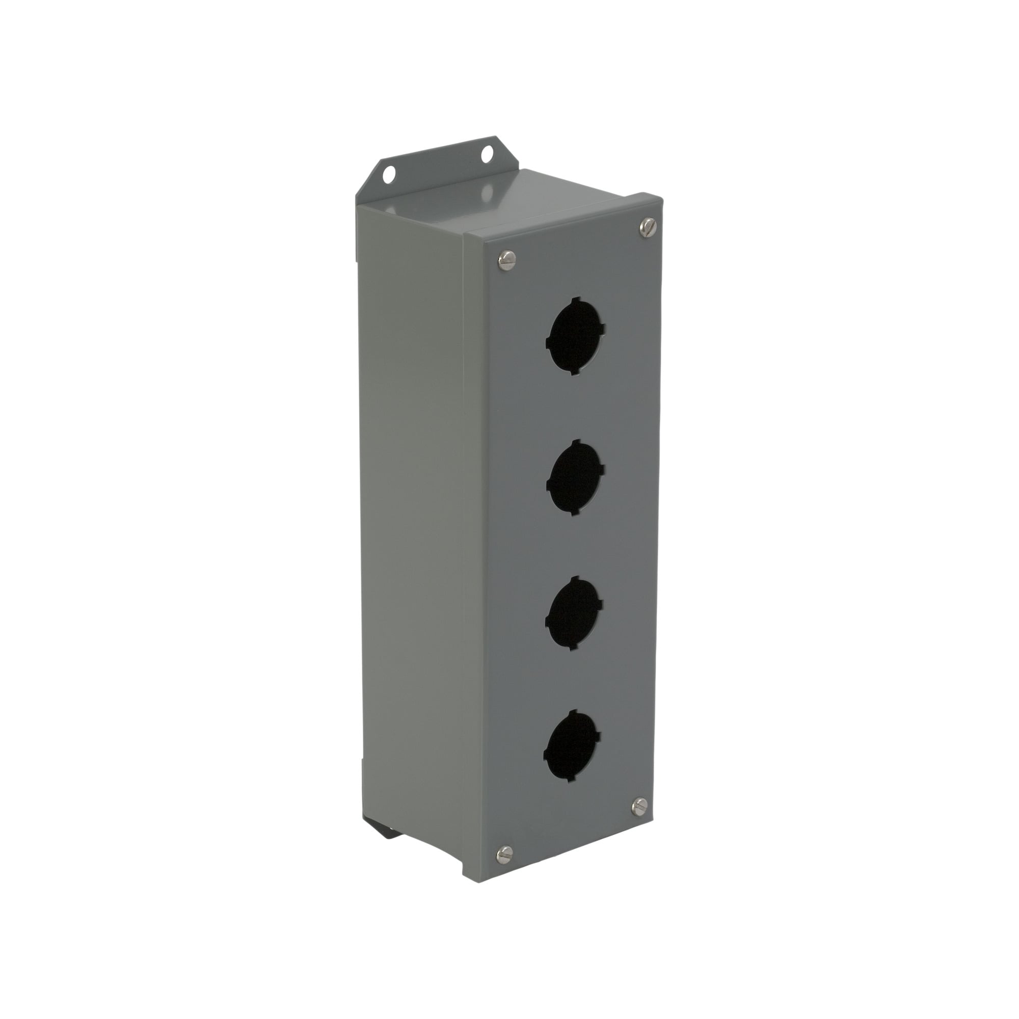 9001KYAF4 Harmony 4-Outlet Empty Control Station Enclosure, For Use With Class 9001 Type K/SK and KS Pushbutton Control Station, NEMA 3/13 NEMA Rating, Sheet Steel, Gray