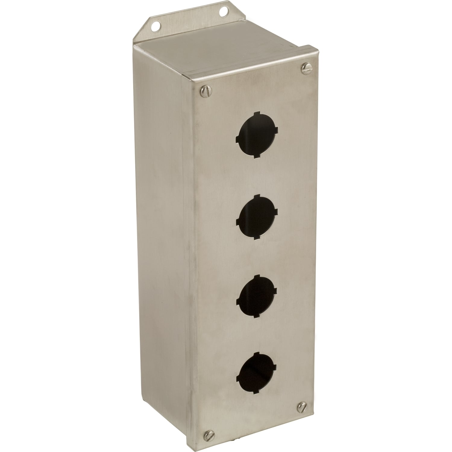 9001KYSS4 Harmony 4-Outlet Empty Corrosion-Resistant Enclosure, For Use With Class 9001 Type K and SK Pushbutton Control Station, 1/3/4/4X/12 NEMA Rating, -25 to 70 deg C, Stainless Steel