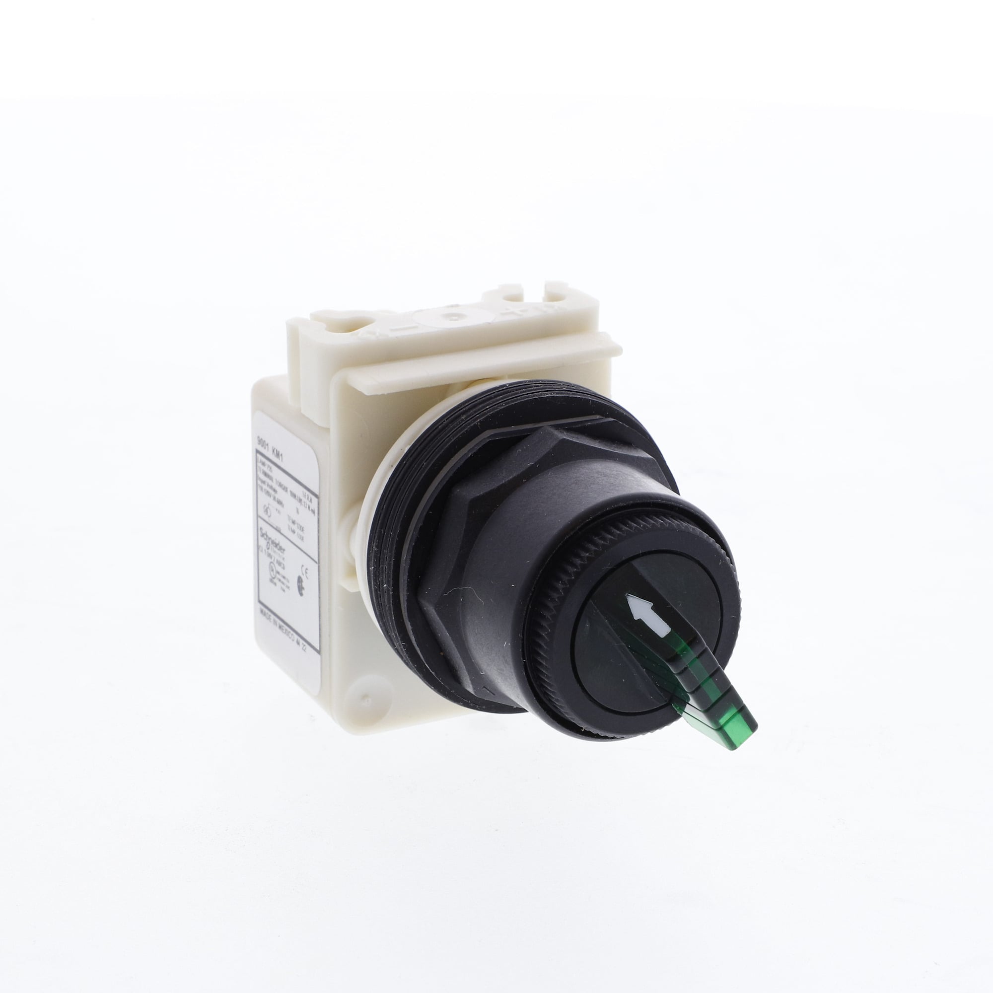 9001SK11J1G Harmony Type SK Corrosion-Resistant Dusttight/Oiltight/Watertight Heavy Duty Round Transformer Illuminated Selector Switch Operator, 30 mm, Projecting Operator, 2 Positions, Black