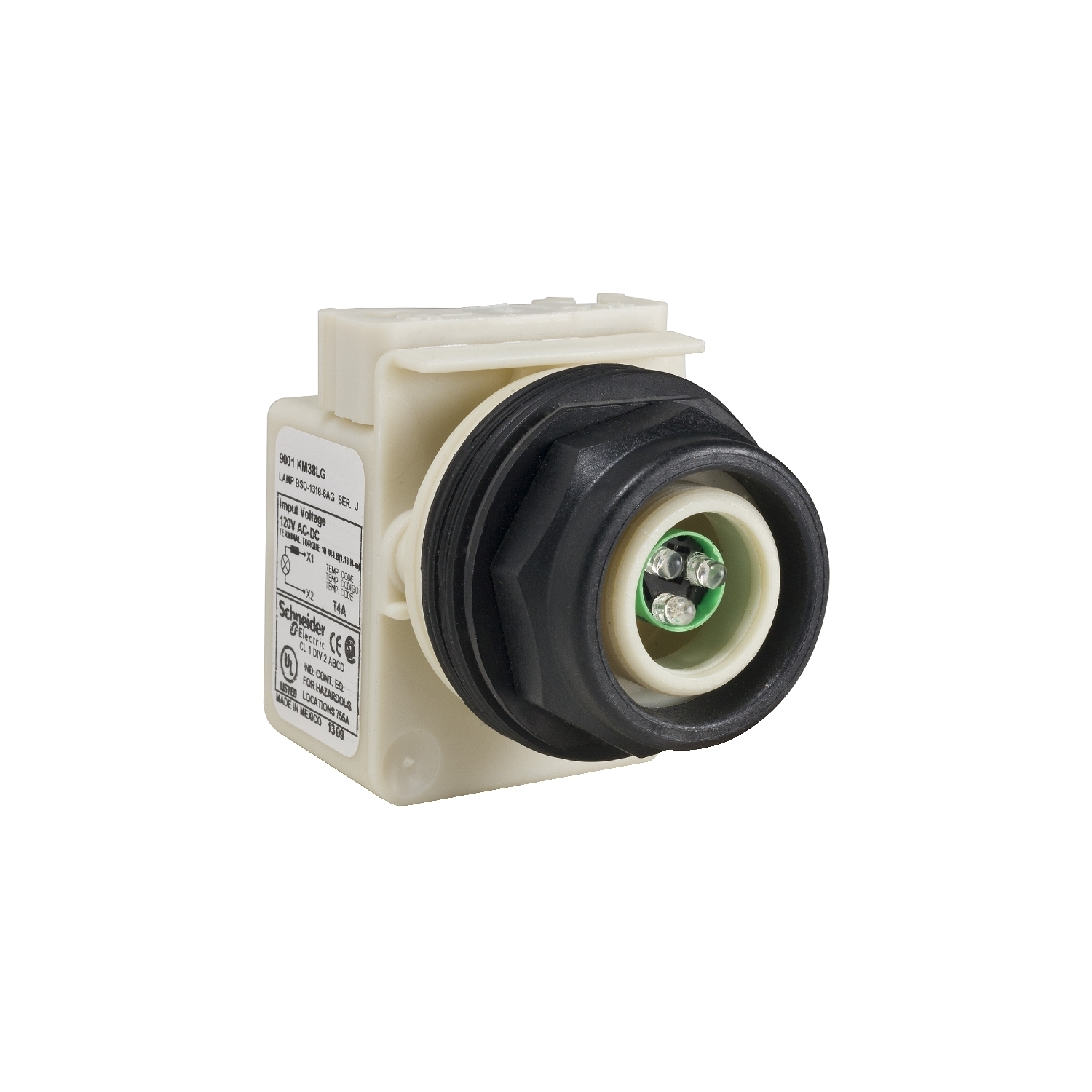 9001SKP38LG Harmony Type SK Standard Pilot Light, 120 V AC/DC, 1.4 VA, Round Lens, Panel Mount