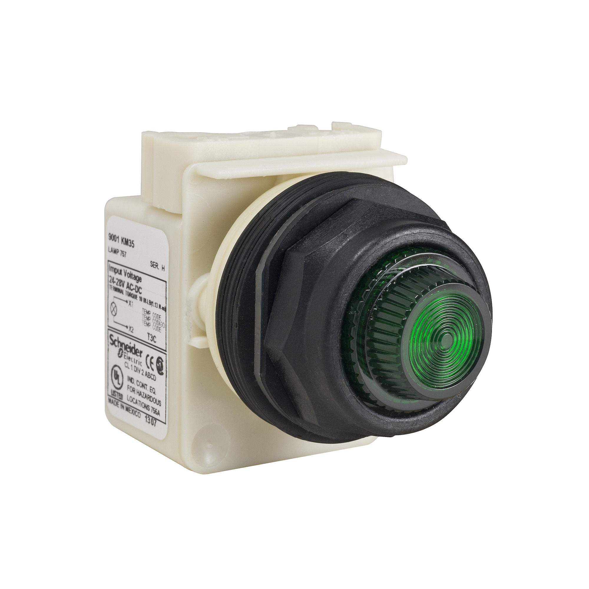 9001SKP7G31 Harmony Type SK Standard Transformer Pilot Light, 220 to 240 V AC, 2 VA, Fresnel Lens, Panel Mount