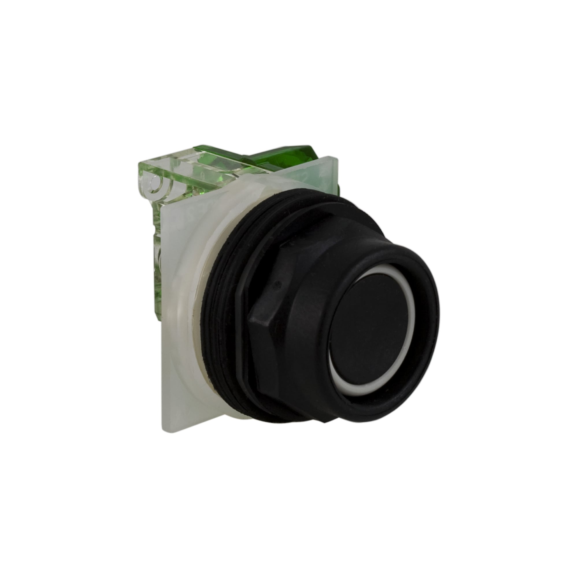 9001SKR2BH5 Harmony Type SK Corrosion-Resistant Dusttight/Oiltight/Watertight Mechanically Interlocked Non-Illuminated Pushbutton With Extended Guard, 30 mm, 1NO Contact, Slow Break Contact, Black