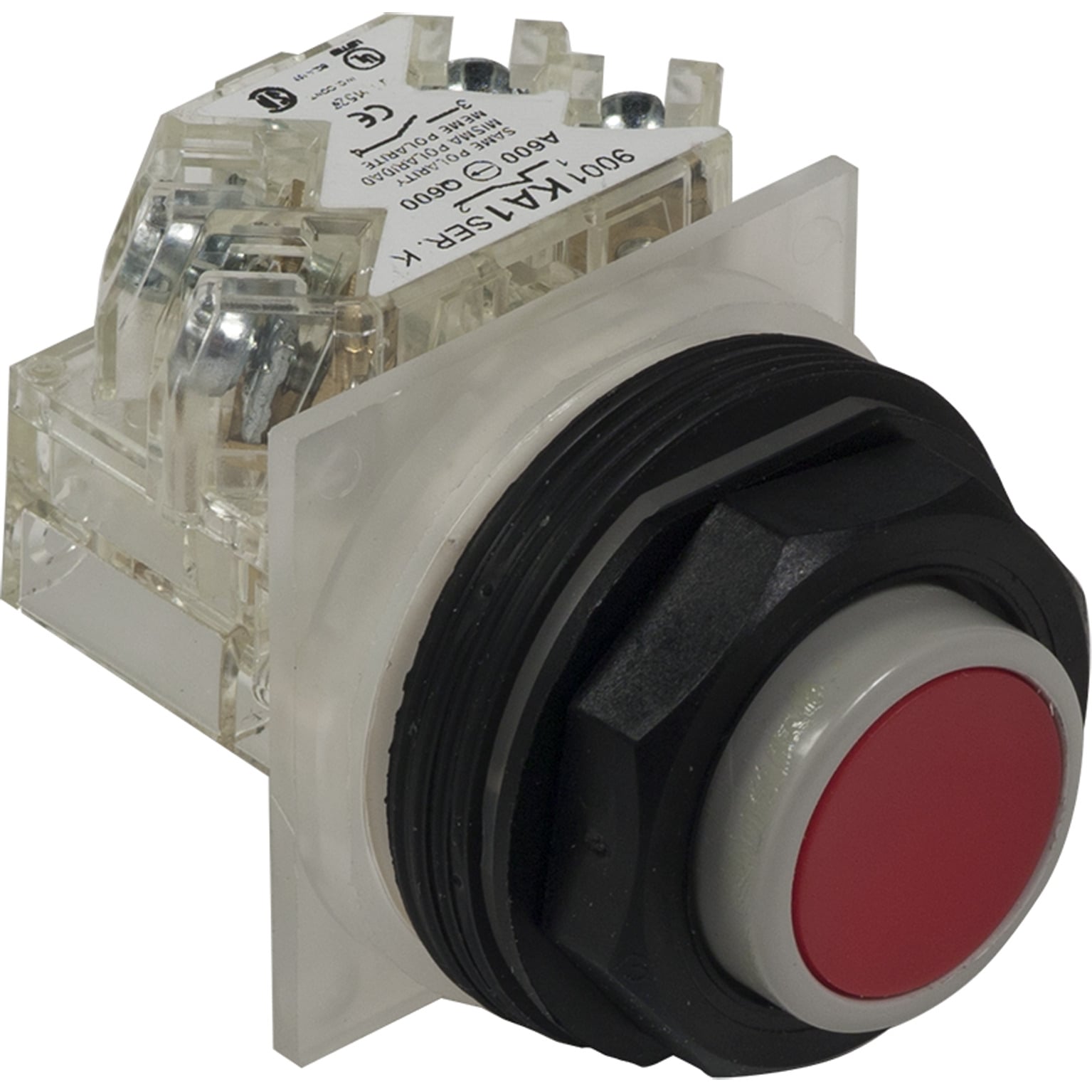 9001SKR3RH13 Harmony Type SK Corrosion-Resistant Dusttight/Oiltight/Watertight Mechanically Interlocked Non-Illuminated Pushbutton, 30 mm, 1NO-1NC Contact, Slow Break Contact, Red