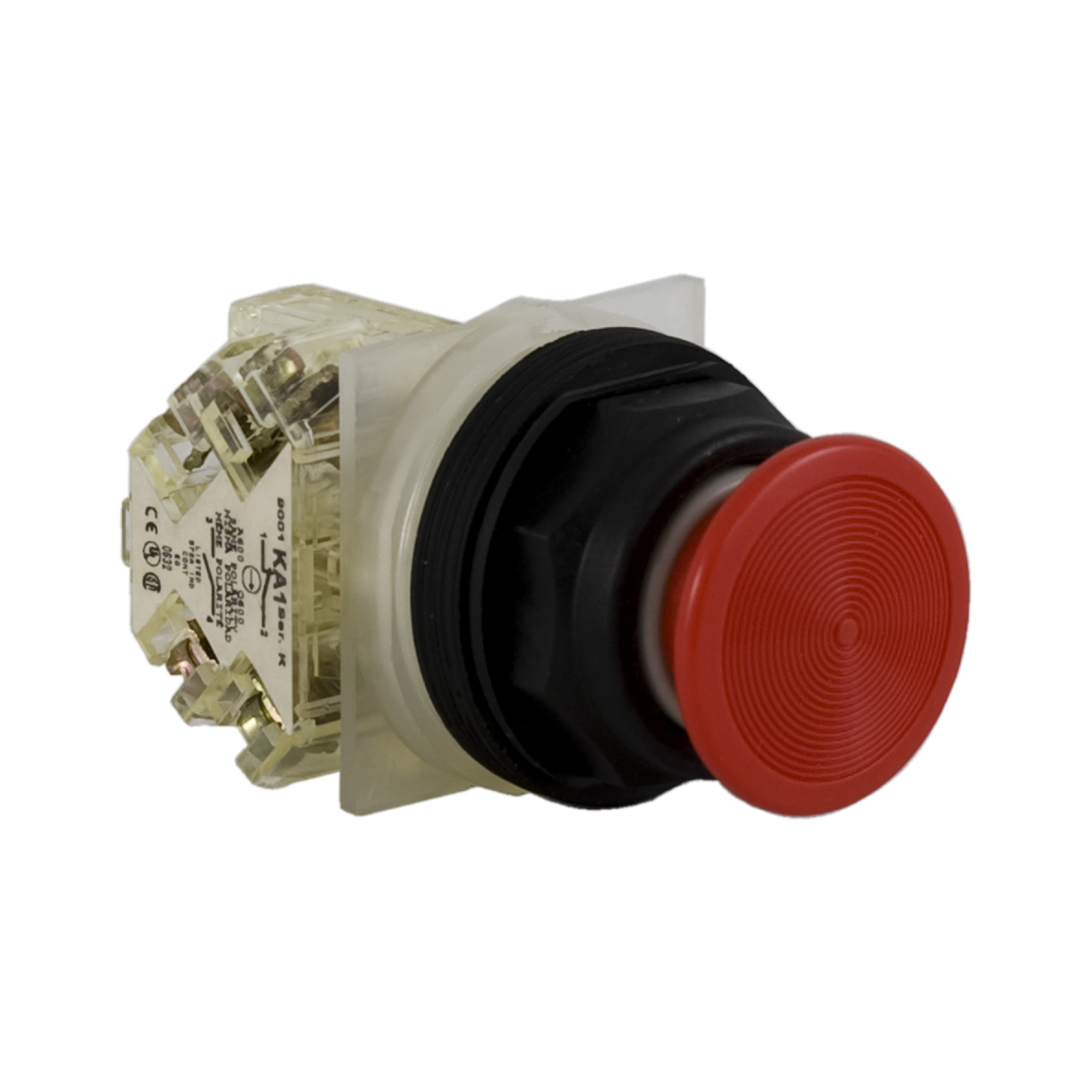 9001SKR4RH13 Harmony Type SK Corrosion-Resistant Dusttight/Oiltight/Watertight Mechanically Interlocked Non-Illuminated Pushbutton, 30 mm, 1NO-1NC Contact, Slow Break Contact, Red