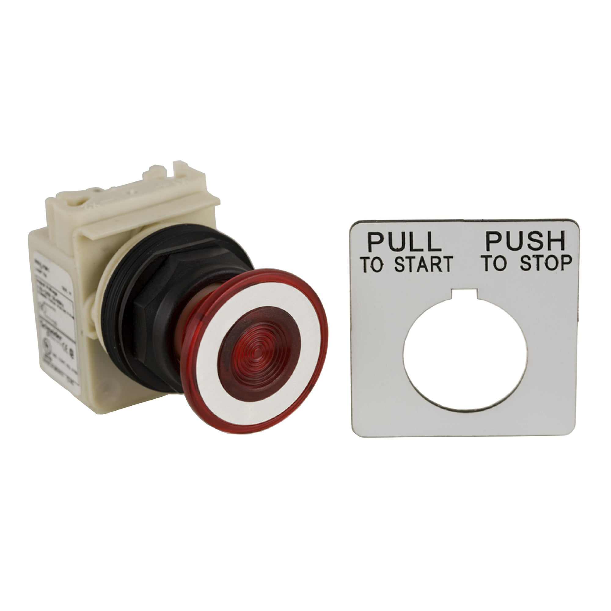 9001SKR9P1R05H13 Harmony Type SK Corrosion-Resistant Dusttight/Oiltight/Watertight Heavy Duty Illuminated Pushbutton, 30 mm, 1NO-1NC Contact, Slow Break Contact, Black