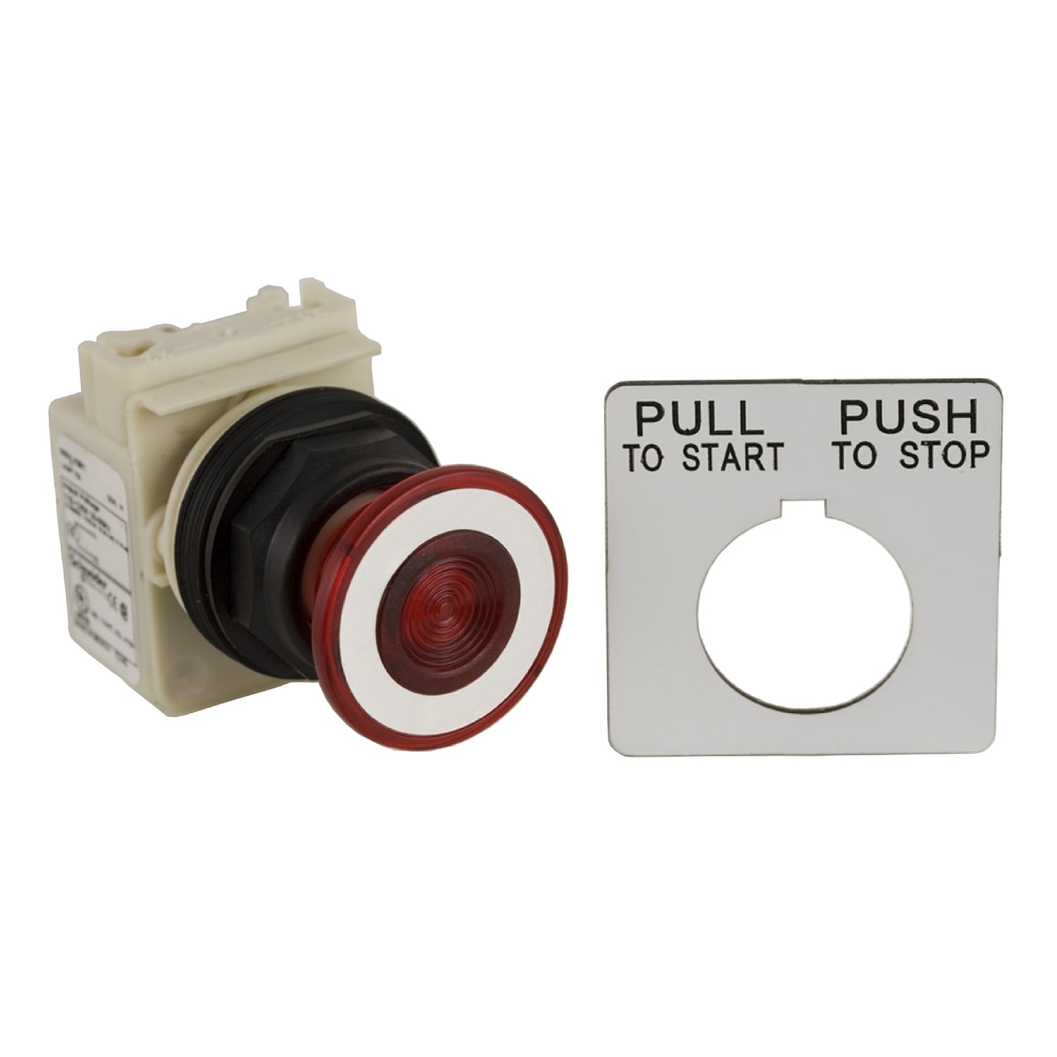 9001SKR9P35LRRH13 Harmony Type SK Corrosion-Resistant Dusttight/Oiltight/Watertight Heavy Duty Illuminated Push Button, 30 mm, 1NO-1NC Contact, Slow Break Contact, Black