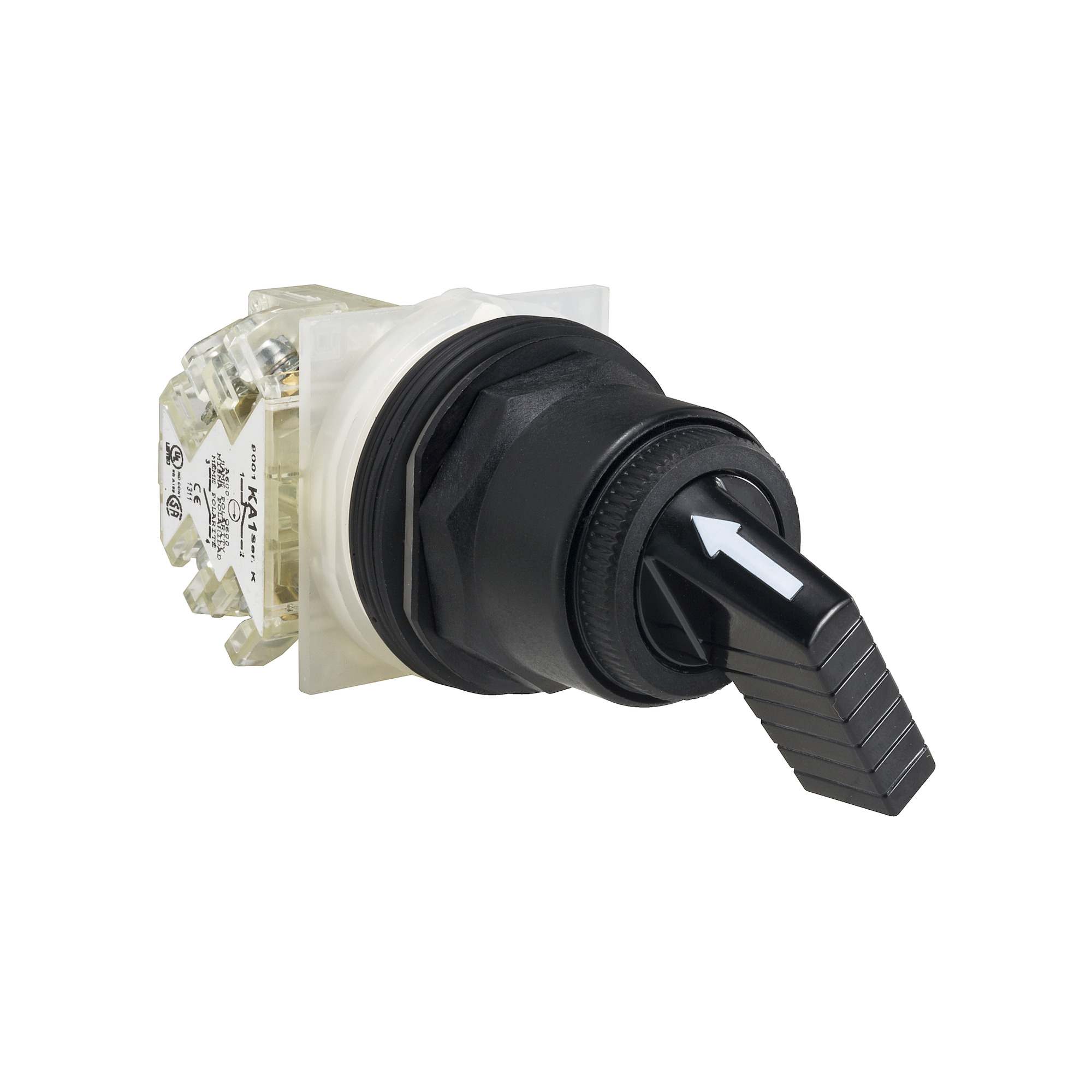 9001SKS11FBH13 Harmony Type SK Heavy Duty Non-Illuminated Selector Switch, 30 mm, 1NO-1NC Contact, Slow Break Contact, Long Lever Operator, Black