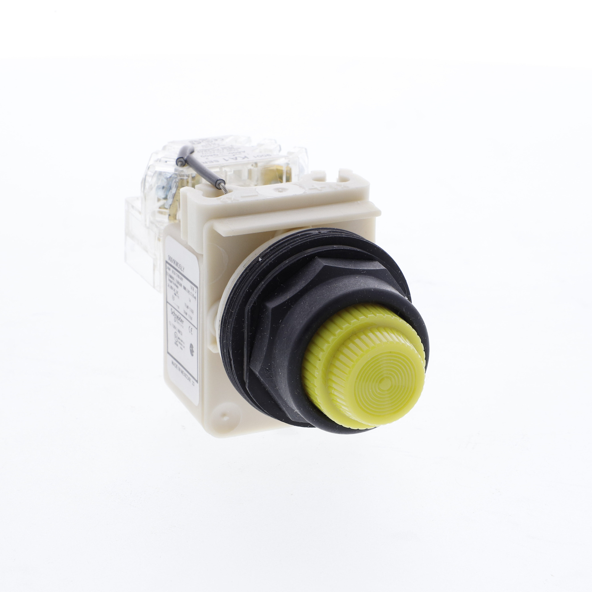 9001SKT35LYY31 Harmony Type SK Corrosion-Resistant Pilot Light, 24 to 28 V AC/DC, 0.28 VA, Fresnel/Round Lens, Panel Mount