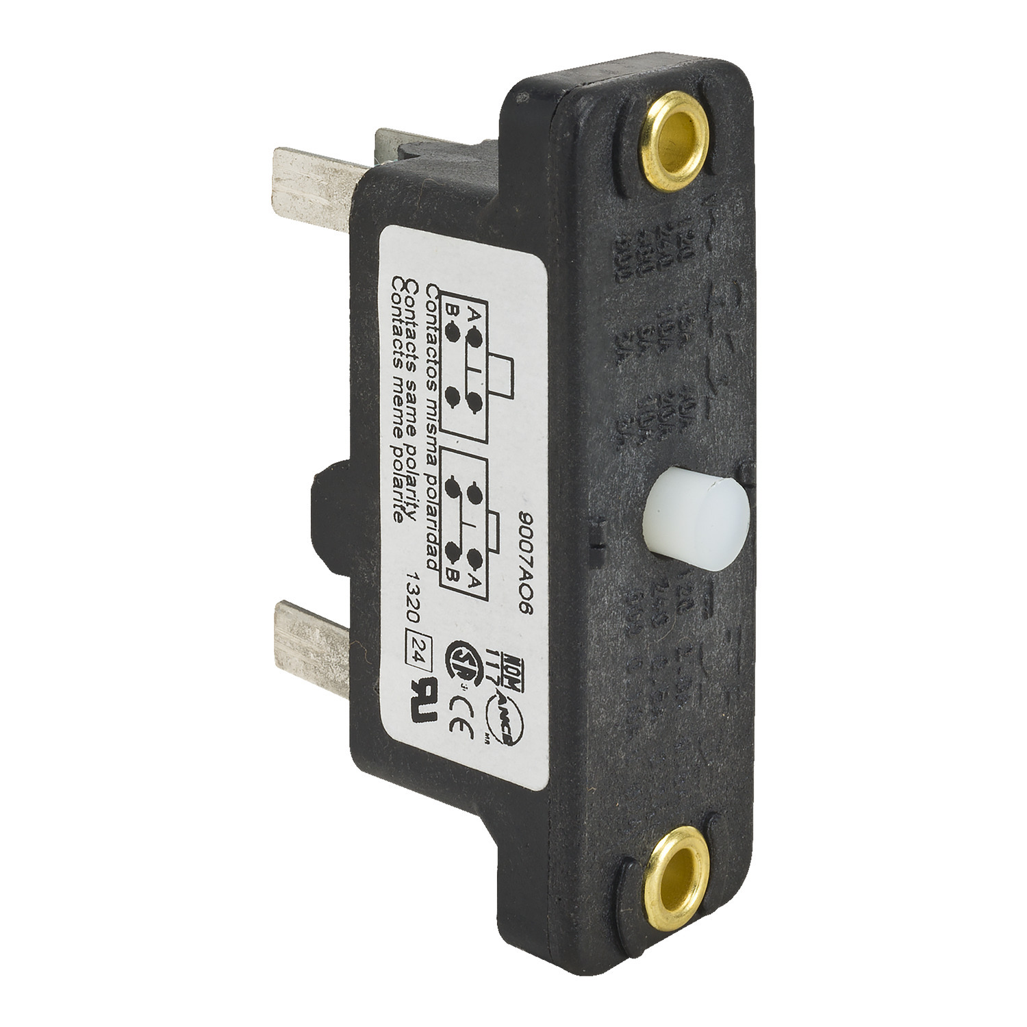 9007AO6 Osisense Heavy Duty Type AO Snap Action Limit Switch, 600 V AC, 15 A, 1CO SPDT-DB Contact, 1 Pole