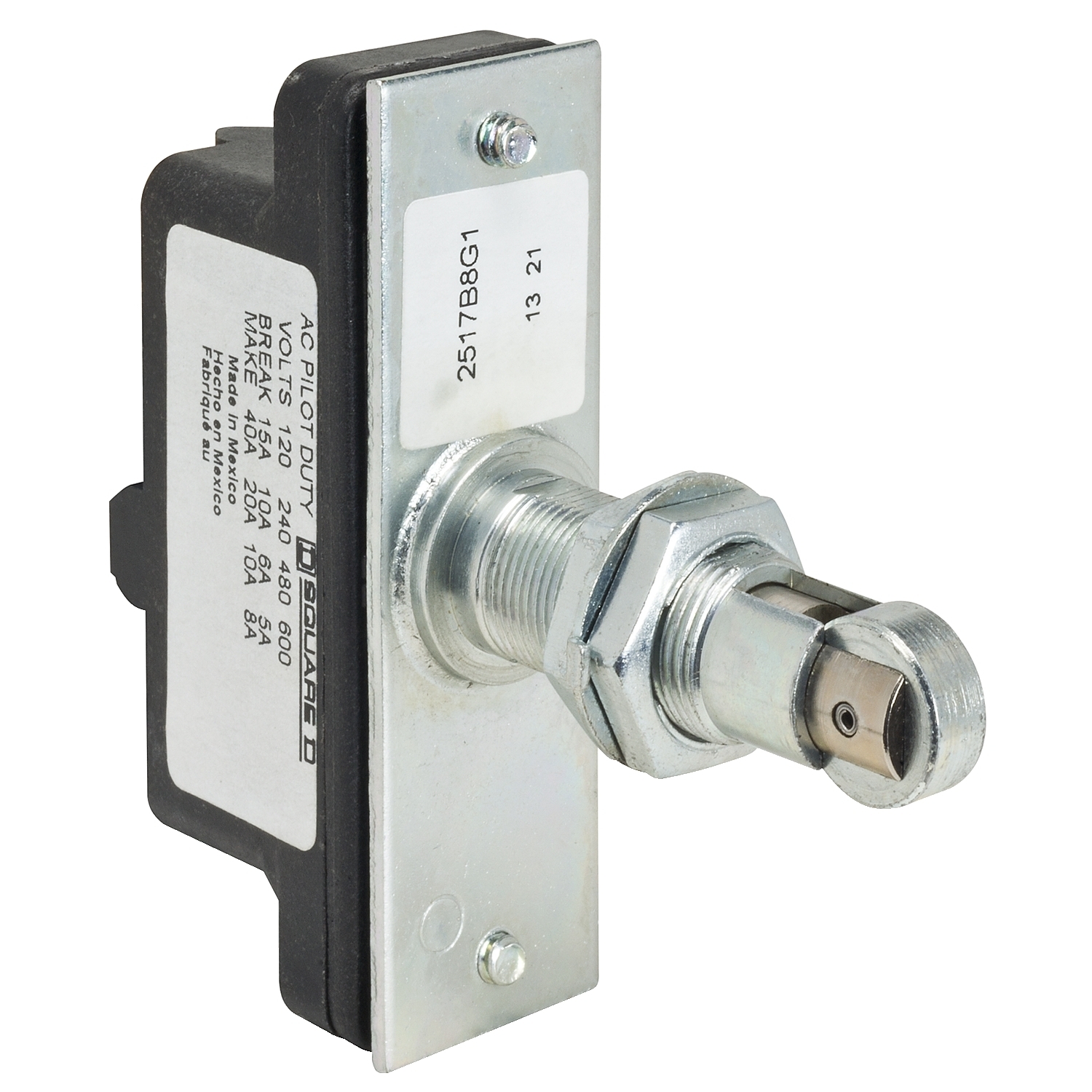 9007AP323 Limit Switch, 600 V AC, 15 A, Plunger Actuator, 1NO-1NC Contact, 1 Poles