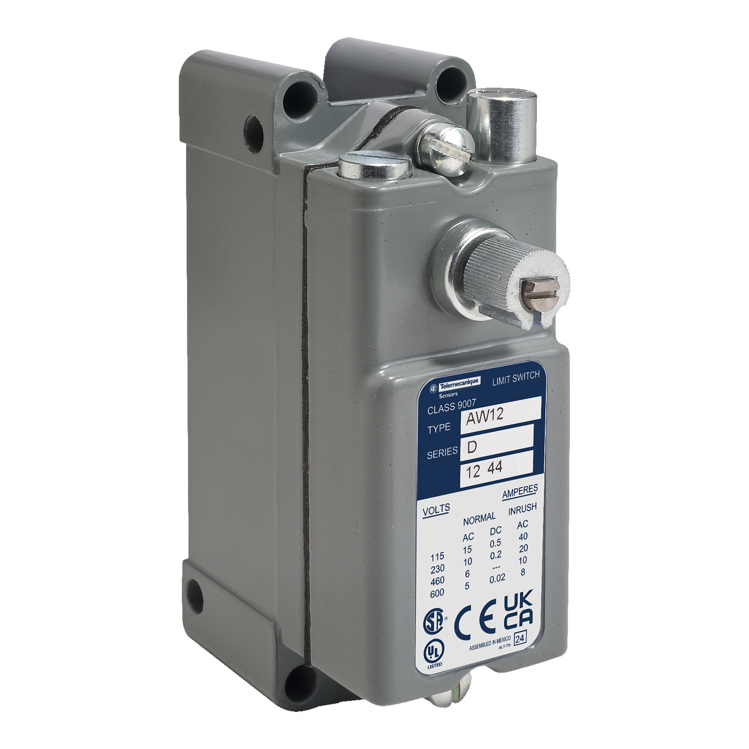 Limit switch, 9007, 600 VAC 10amp aw +options