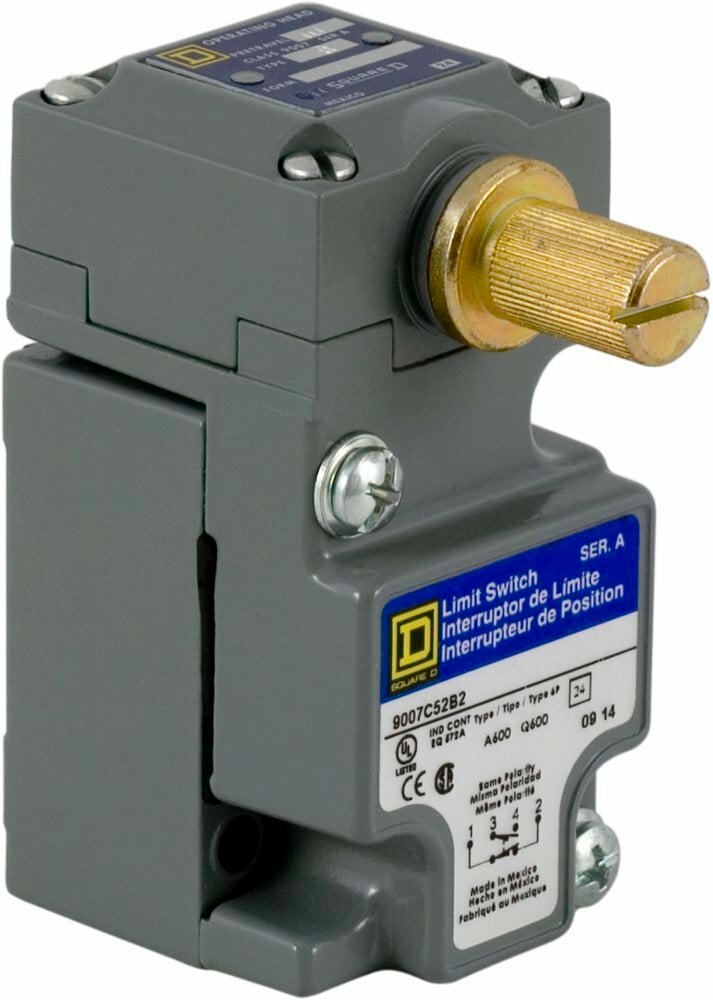 LIMIT SWITCH 600V 10AMP C +OPTIONS,-20...185 F,0.5 Inch NPT Conduit Entrance (screw clamp terminals),1 NO/1 NC Form Z - SPDT-DB,10 A,600V,C,heavy duty,Lever Arm (ordered separately) CW,Limit Switch,NEMA A600/Q600,NPT conduit entry 0.5 in,Spring Return - Standard Pretravel,UL Listed - CSA Certified - CE Marked