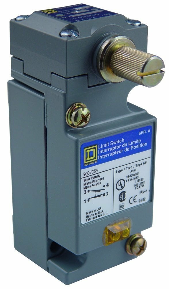 9007C54A1 Heavy Duty Standard Limit Switch, 600 V, 10 A, Lever Actuator, 1CO 1 Form Z SPDT-DB Contact