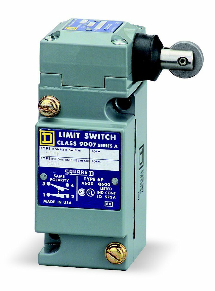 9007C54FP10Y19021 Heavy Duty Limit Switch, 600 V, 10 A, Side Roller Plunger Actuator, 1CO 1 Form Z SPDT-DB Contact