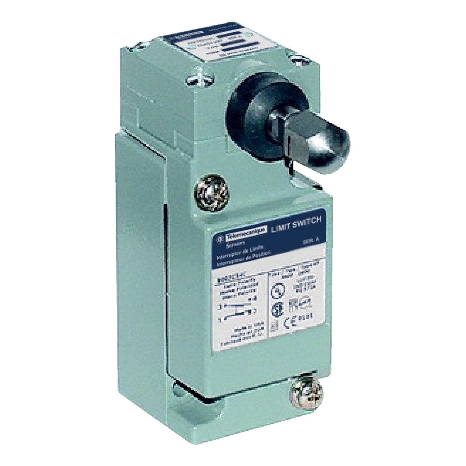 NEMA limit switch, 9007C, heavy duty, standard, steel spring return side plunger, adjustable, 10A, 600V, 1NO/1NC, NEMA 4