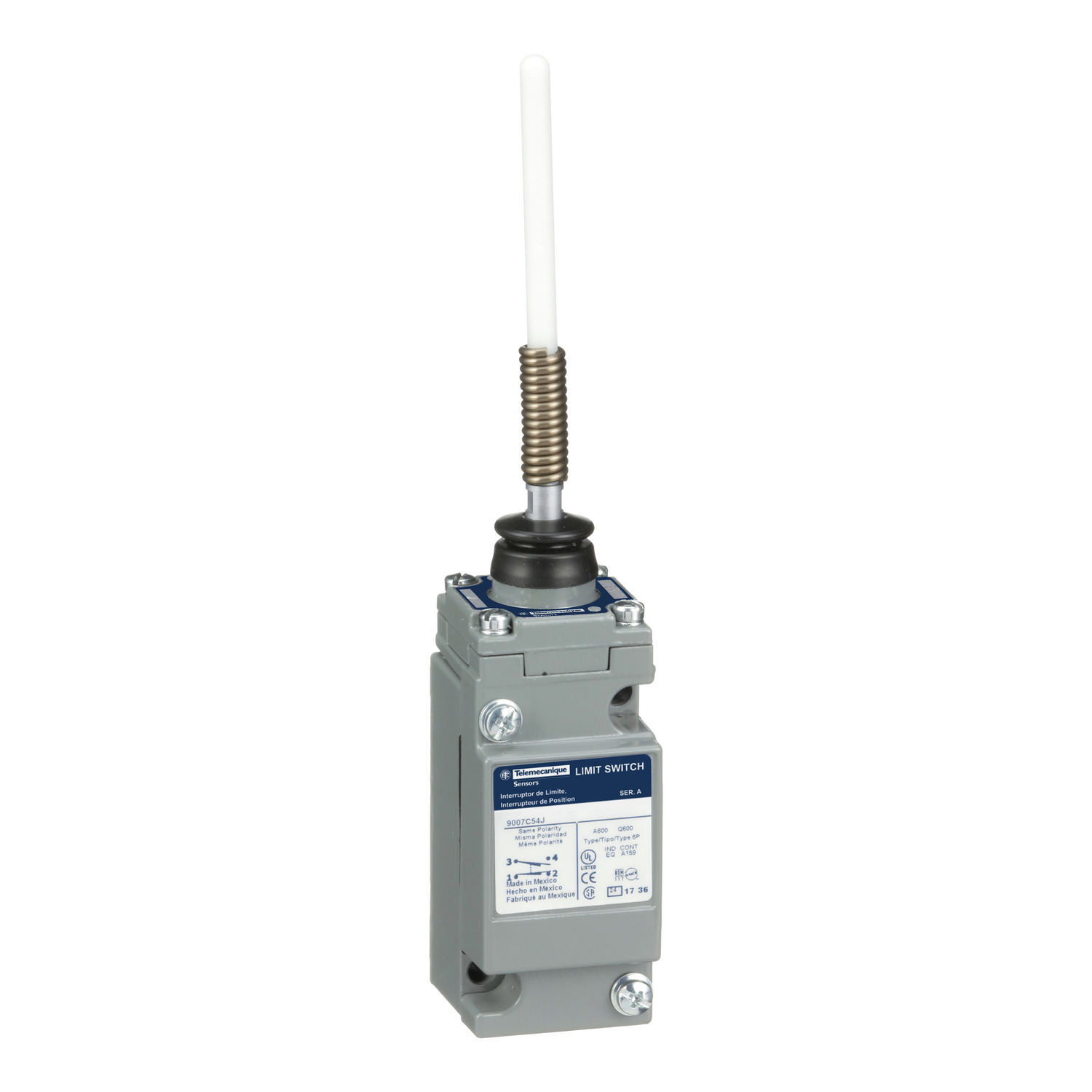 limit switch, 9007C, full body, wobble stick head, spring return, 1 NO and 1 NC, NEMA 4 and 13