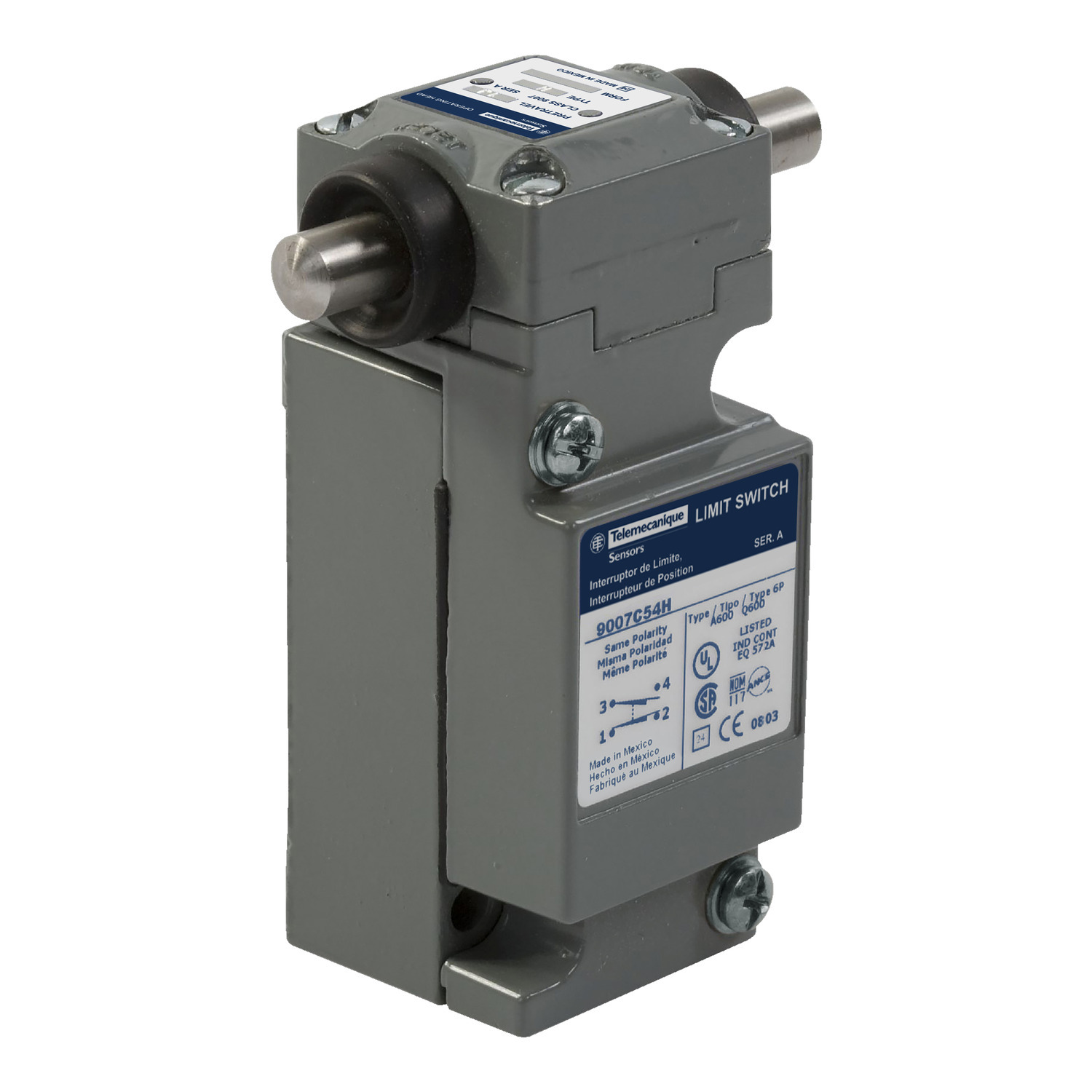 Limit switch, 9007, 600 V 10amp c +options