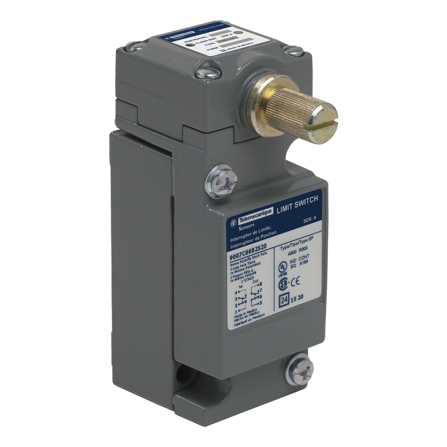 NEMA limit switch, 9007C, heavy duty, standard, spring return lever, special