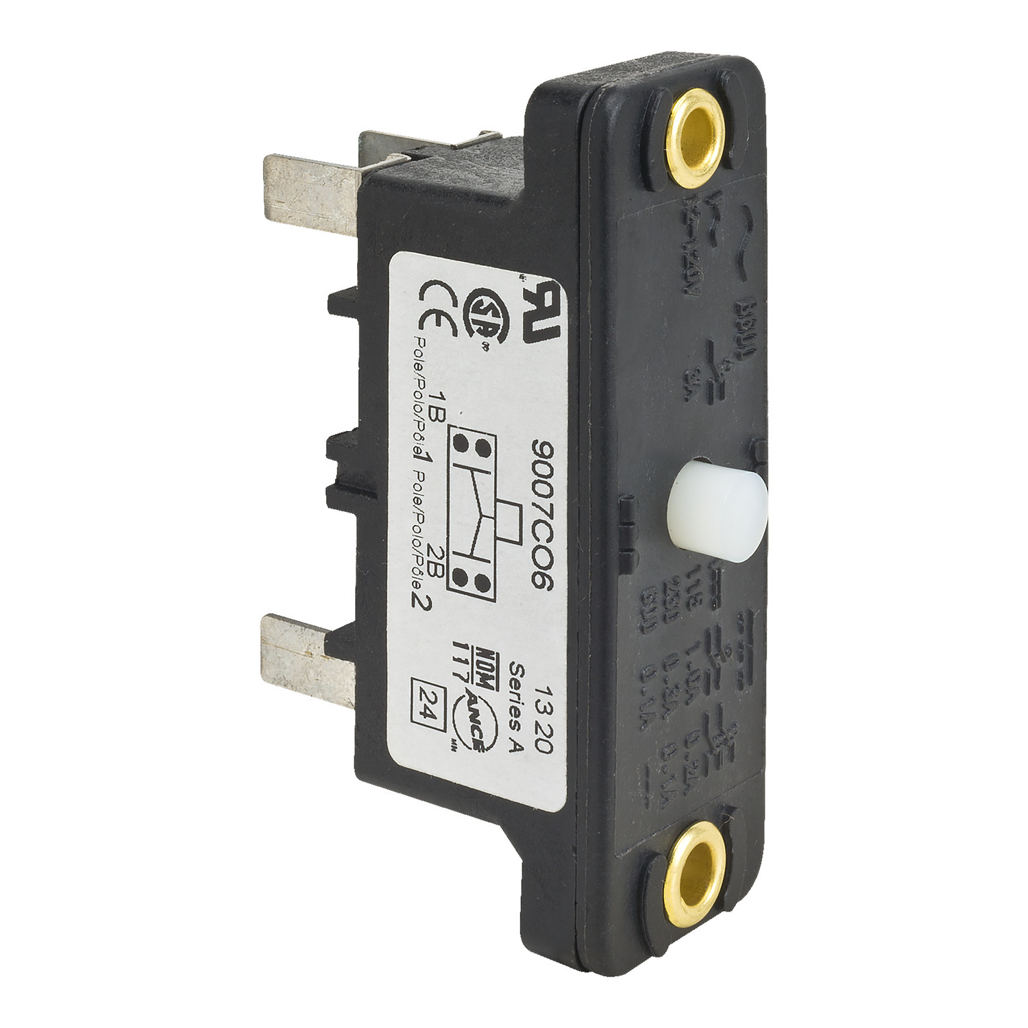 Limit switch lever, 9007, 9007C zinc, one way, outside steel roller