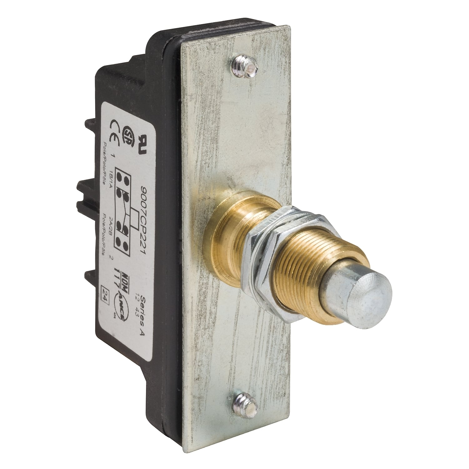 9007CP221 Heavy Duty Snap Switch, 600 V, 10 A, Plunger Actuator, 2NO-2NC 2 Form Z DPDT-DB Contact, 2 Poles