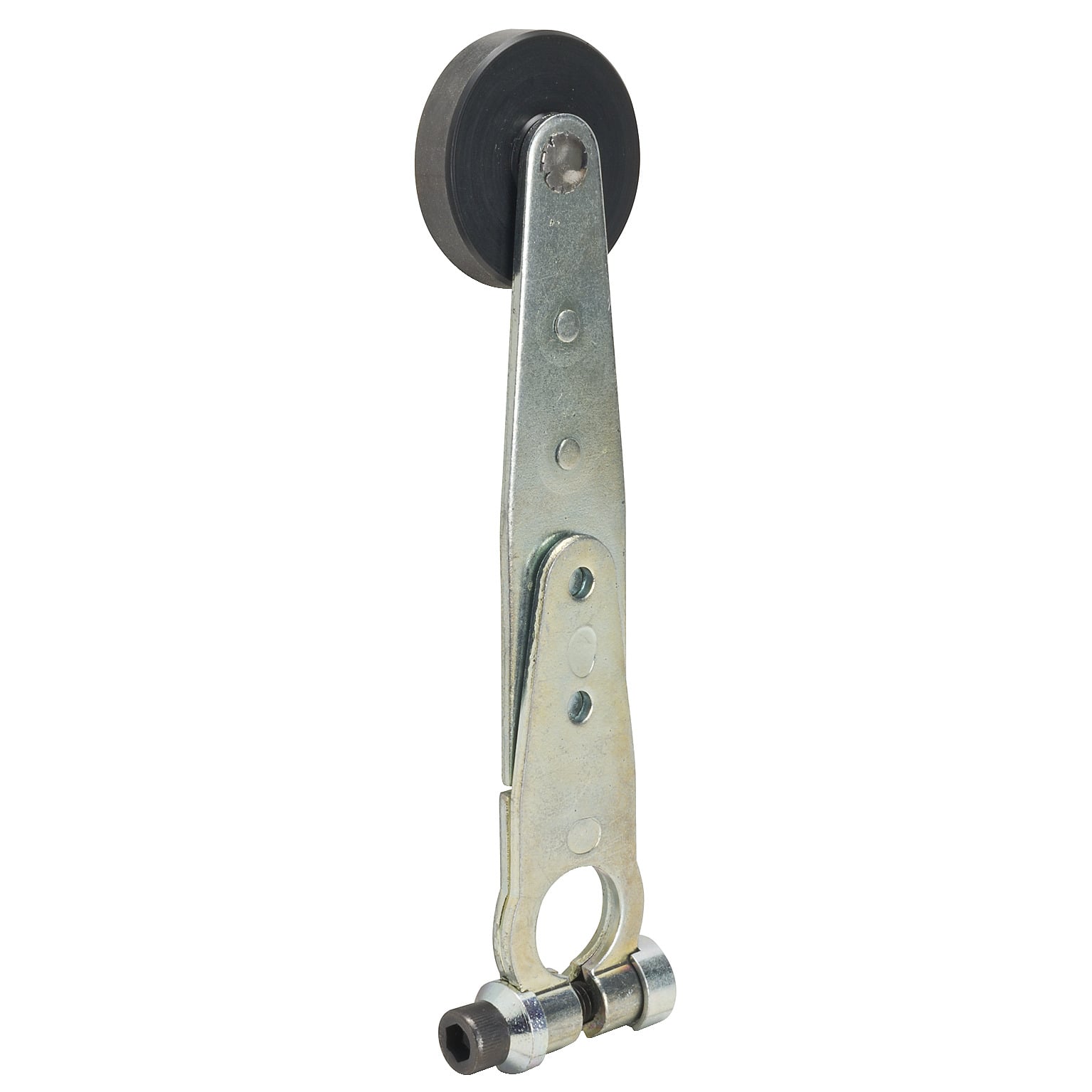 9007DA4S Spring Return Roller Lever, 2-1/2 in L, Nylon Roller, Flat Steel Arm
