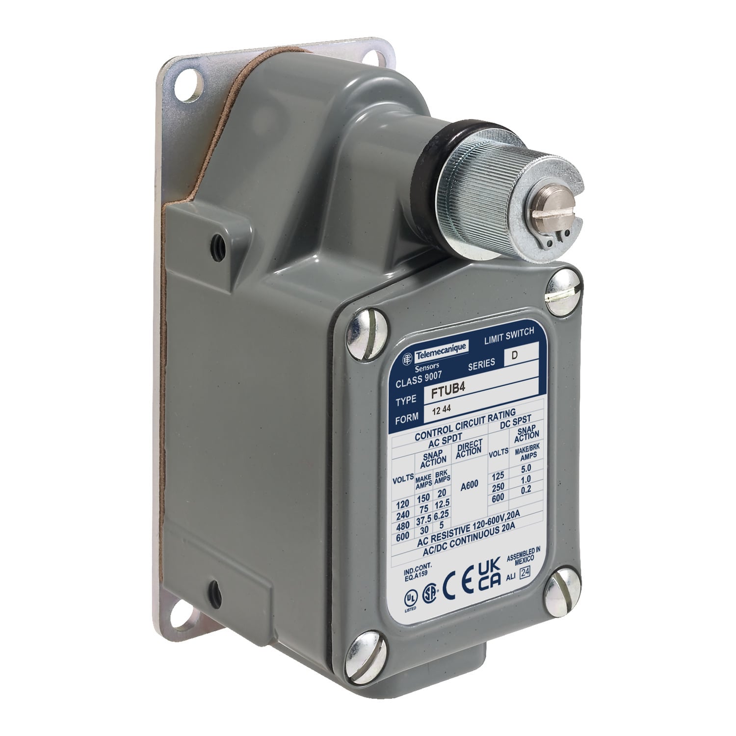 Limit switch, 9007, 9007FT foundry universal, maintained, CW+CCW, 1/2" NPT