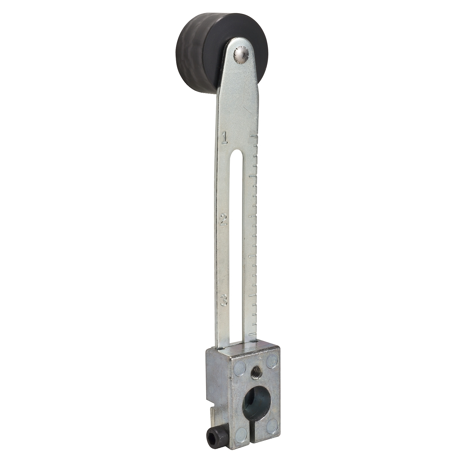 NEMA limit switch, 9007C, adjustable length lever arm, bendable, 1.0 inch nylon roller, 0.625 inches wide
