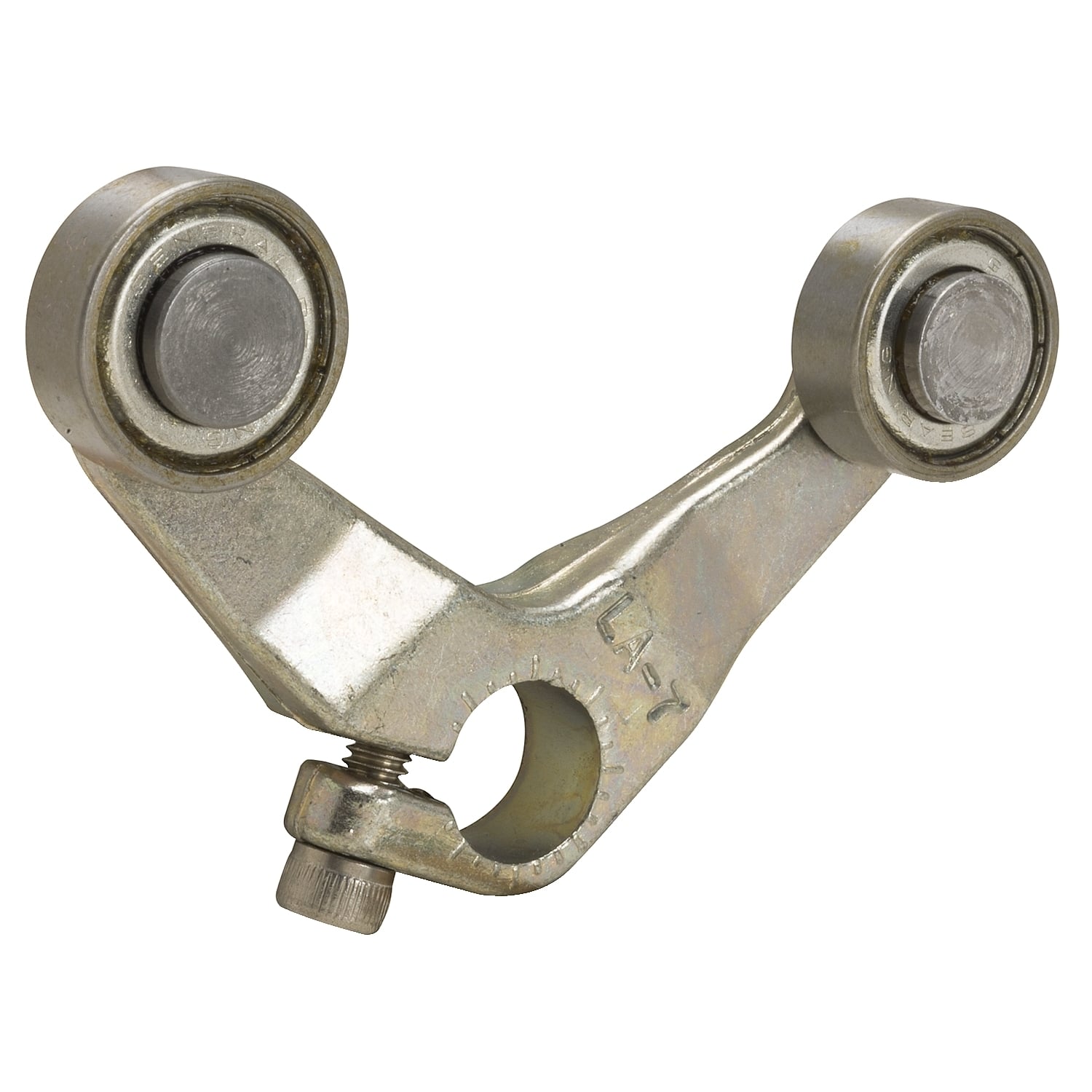 9007LA7 Osisense Heavy Duty 90 deg Forked Lever Arm, 1-1/2 in L, Steel Roller, Cast Zinc