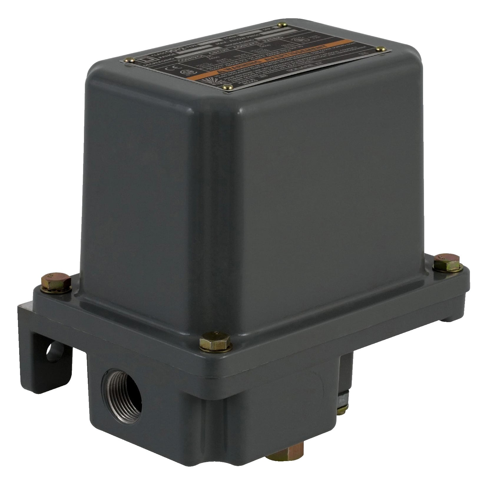 9012GDR5 1-Stage Low Pressure Electromechanical Pressure Switch, 3 to 150 psi Pressure, 6 psi Differential, 1CO SPDT-DB Contact, Screw Clamp Connection