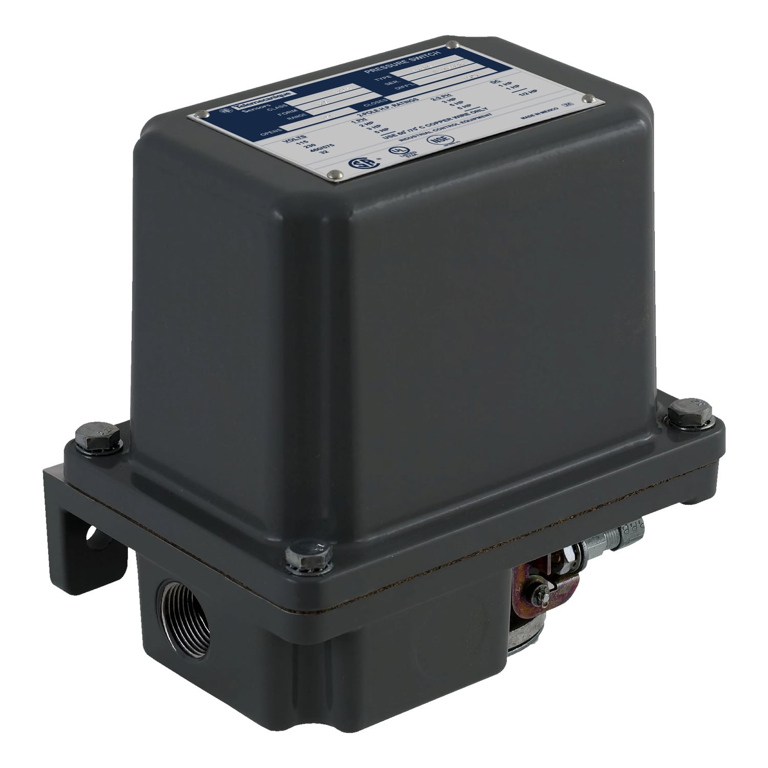 9013GHW2J99X Pumptrol Type G Electromechanical Pressure Switch, 35 to 150 psig Pressure, 2NC DPST-DB Contact, Screw Clamp Connection
