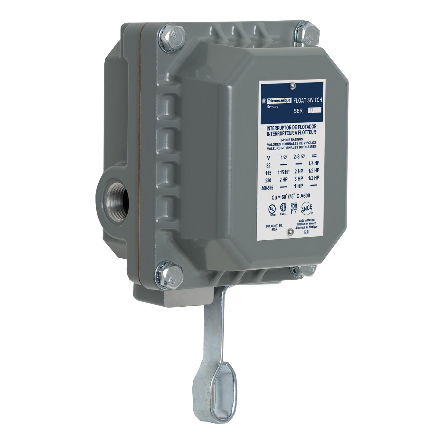 Float switch,  Pumptrol, open tank, NEMA 4, pedestal mounted, 2NC DPST DB contacts