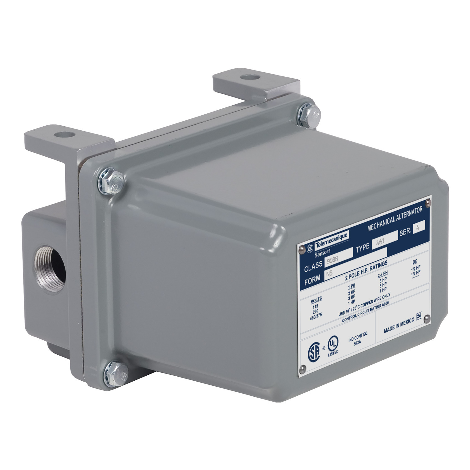 9038AW1N5 Type A Float Switch, 575 V AC