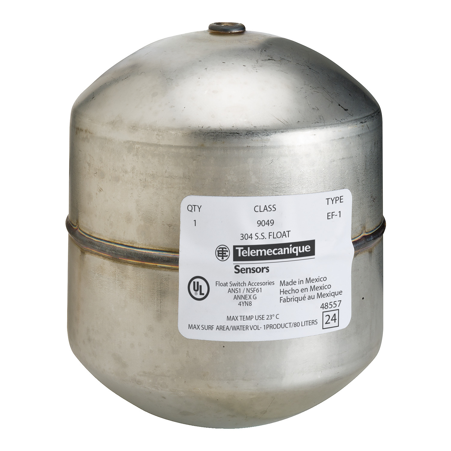 Float, 9049, switch accessory stainless steel 316