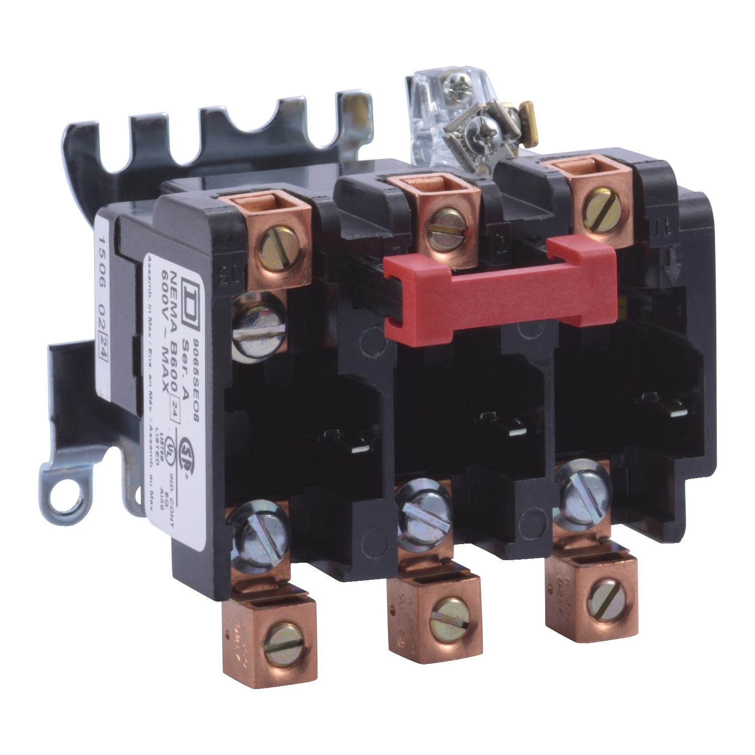 9065SEO8 Type S Melting Alloy Manual Reset Overload Relay, 45 A, 1NC 1 Form B Contact, 600 V AC V Coil