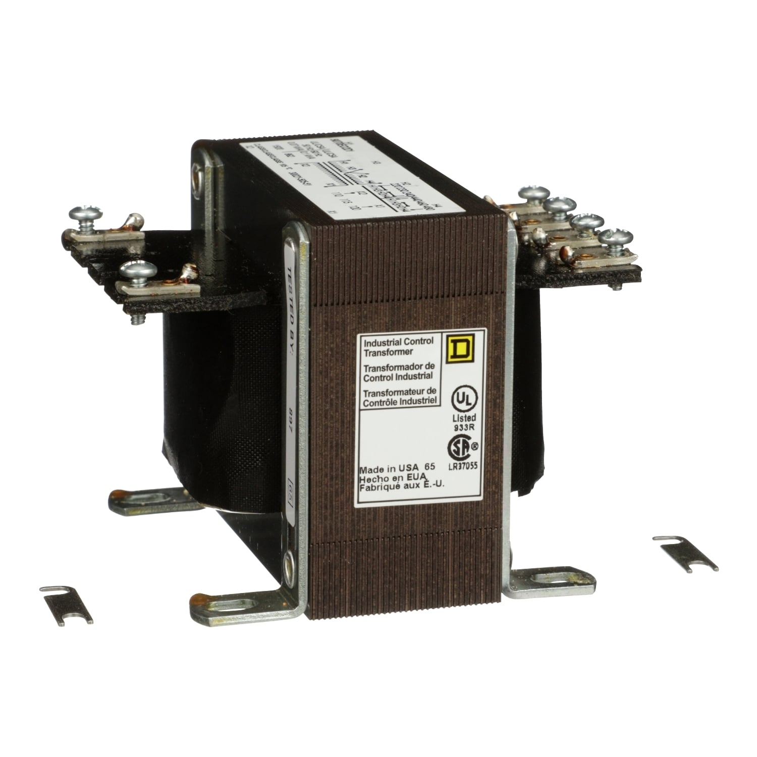 9070EO2D1 Type EO Industrial Wire Wound Control Transformer, 220/440 V AC, 230/460 V AC, 240/480 V AC Primary, 110 VAC Secondary, 100 VA Power Rating, 50/60 Hz, 1 Phase