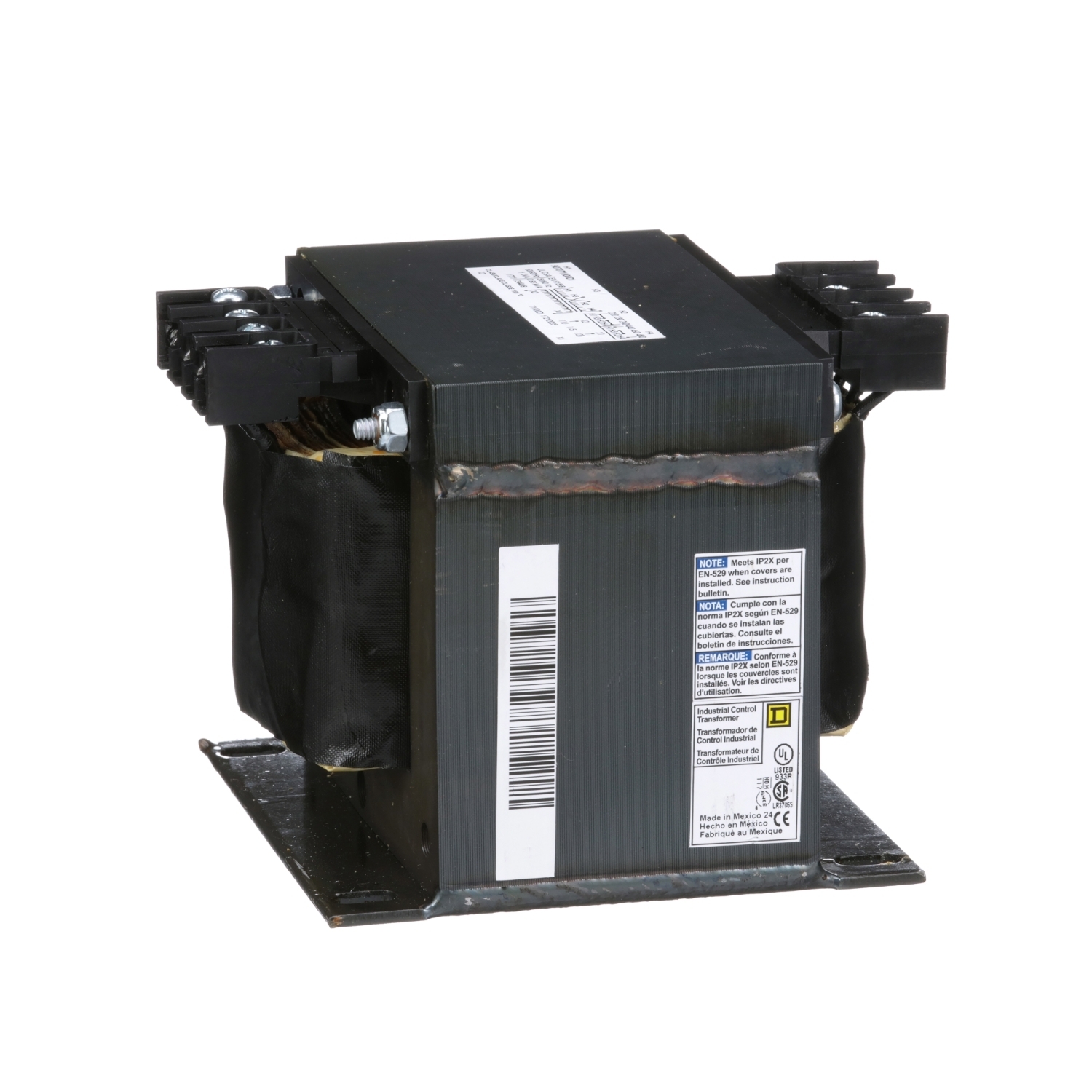 9070T1000D1 Type T Industrial Open Style Control Transformer, 220/230/240/440/460/480 V AC Primary, 110/115/120 VAC Secondary, 1000 VA Power Rating, 50/60 Hz, 1 Phase