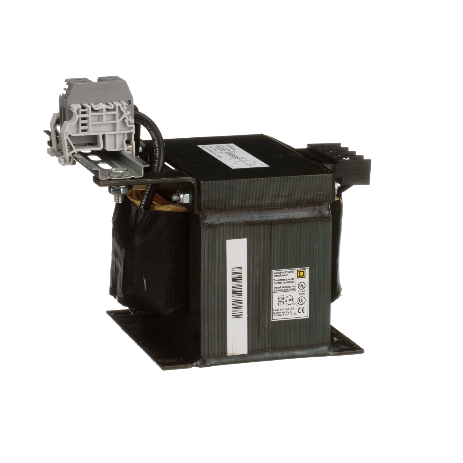 9070T1000D14 Type T Control Transformer, 208 V AC Primary, 24 VAC Secondary, 1000 VA Power Rating, 50/60 Hz, 1 Phase