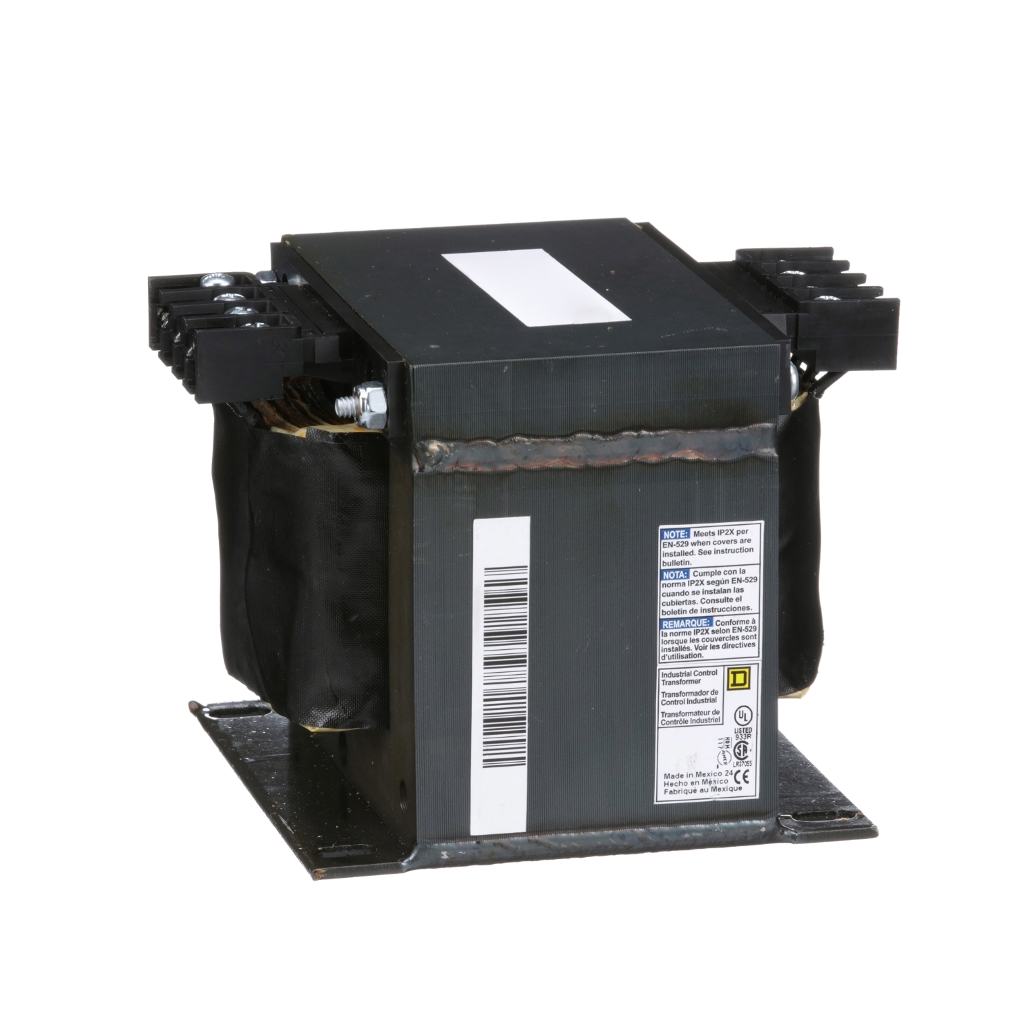 9070T1000D15 Type T Control Transformer, 230/460 V AC Primary, 24/120 VAC Secondary, 1000 VA Power Rating, 50/60 Hz, 1 Phase