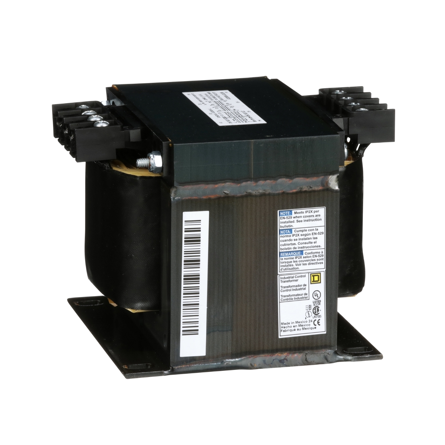 9070T1000D31 Type T Industrial Open Style Control Transformer, 220/480 V AC Primary, 110/240 VAC Secondary, 1000 VA Power Rating, 50/60 Hz, 1 Phase