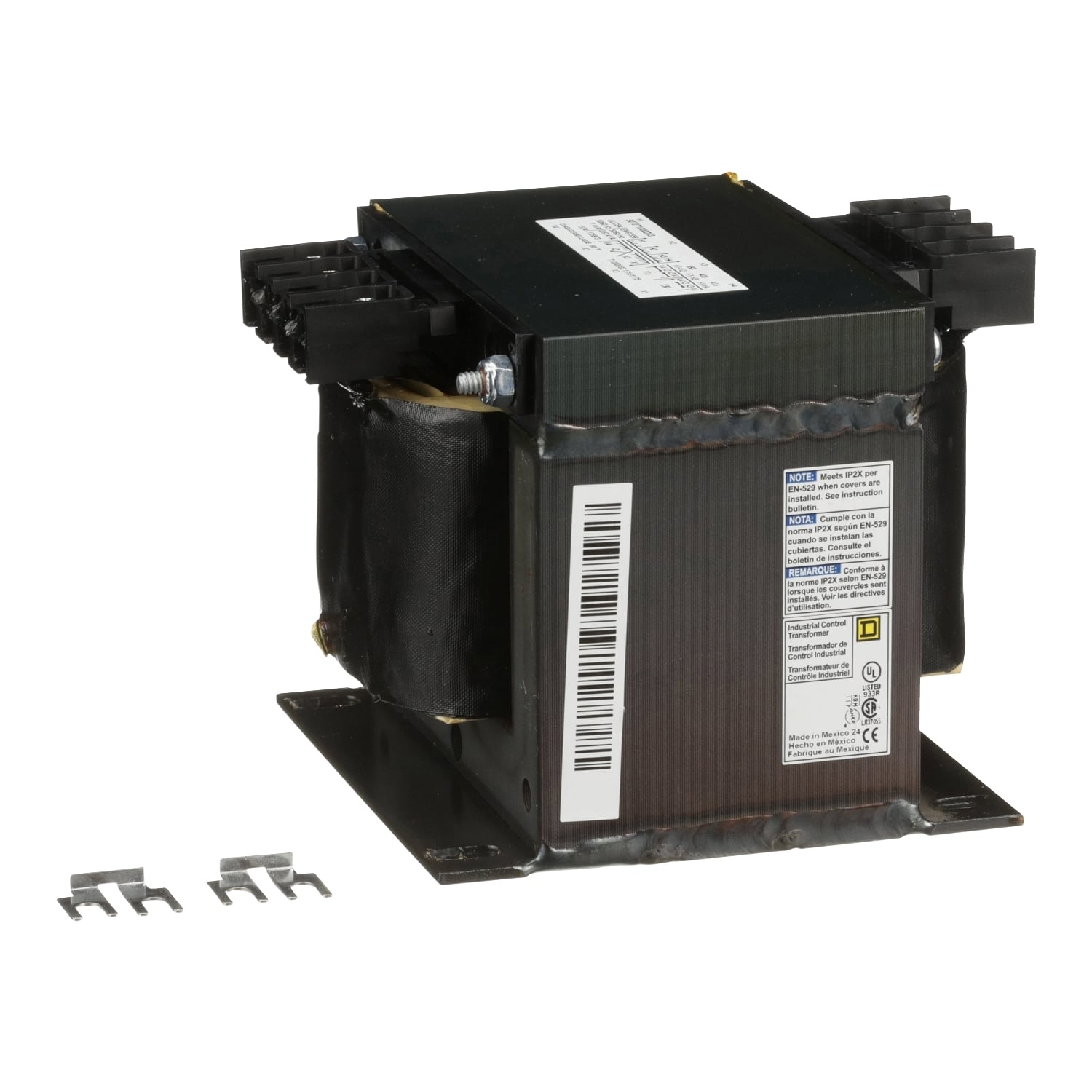 9070T1000D33 Type T Industrial Open Style Control Transformer, 380/400/415 V AC Primary, 115/230 VAC Secondary, 1000 VA Power Rating, 50/60 Hz, 1 Phase