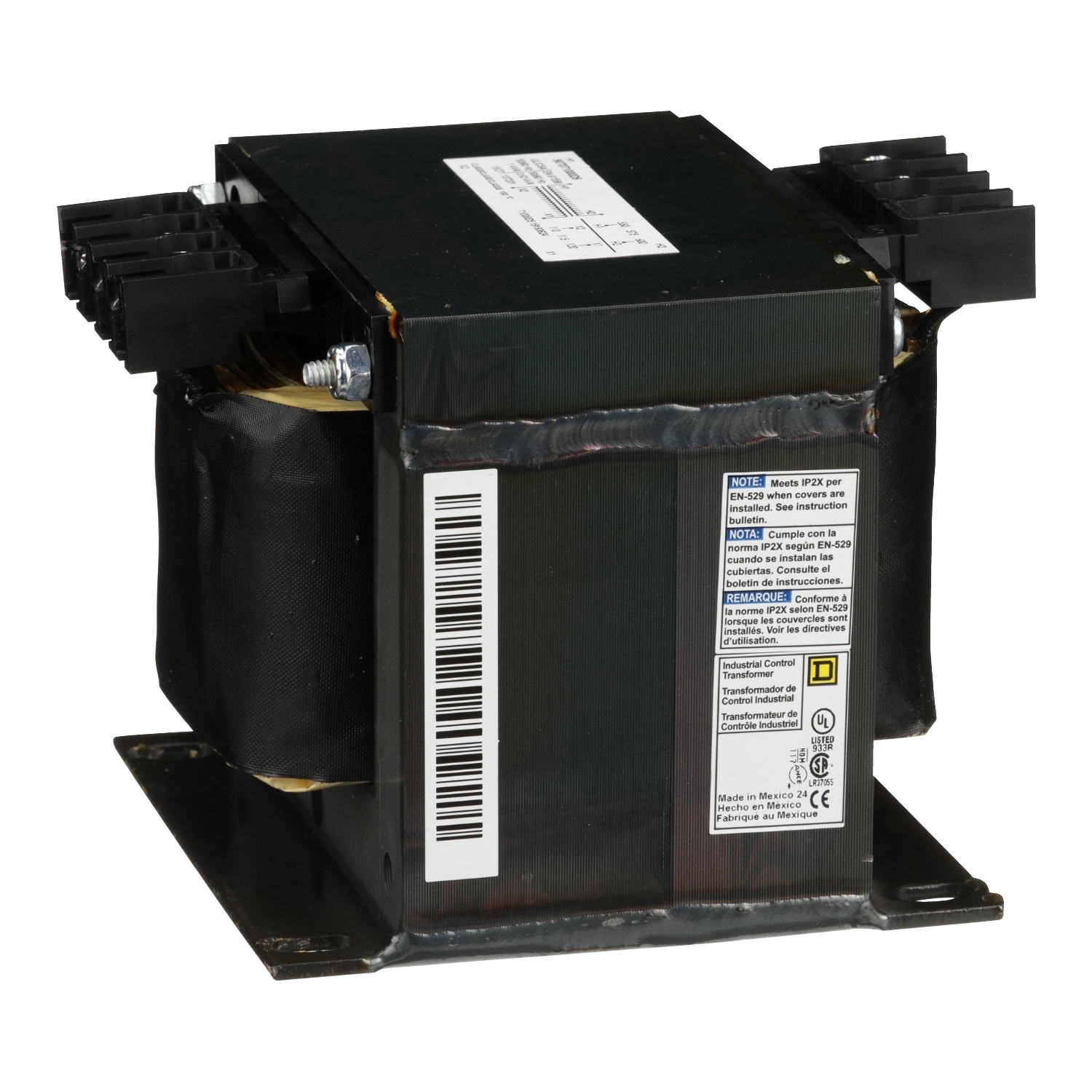9070T1000D5 Transformer, 600 V AC Primary, 110/115/120 VAC Secondary, 1000 VA Power Rating, 50/60 Hz, 1 Phase