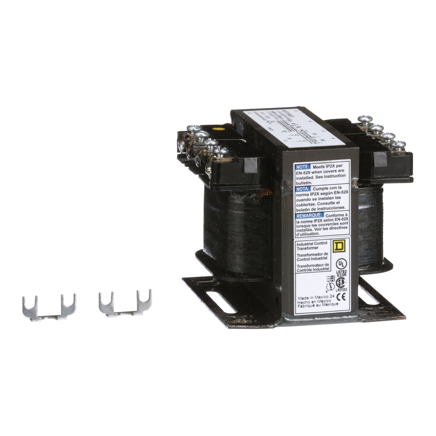 9070T100D23 Type T Industrial Open Style Control Transformer, 120/240 V AC Primary, 24 VAC Secondary, 100 VA Power Rating, 50/60 Hz, 1 Phase